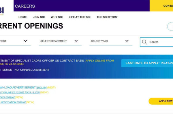 SBI Bank SO Recruitment 2025: Apply online for 996 Specialist Officer posts at sbi.bank.in