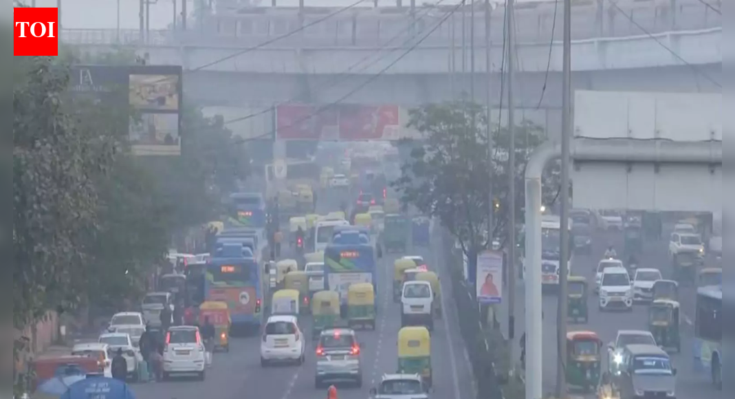 Delhi is grappling with alarming air quality, as the AQI spikes to 372, perilously close to the ‘severe’ classification. More than 15 areas have hit this alarming benchmark. Experts warn that this ‘very poor’ air pollution is likely to linger for several days, compounded by nightly patterns of mist and haze. (ANI) NEW DELHI: Delhi’s air quality deteriorated sharply Tuesday evening, with the overall AQI climbing to 372, again edging close to the ‘severe’ category. More than 15 locations have already crossed that mark.According to the Central Pollution Control Board (CPCB), the city’s 24-hour average AQI at 4 pm stood at 372, rising from 304 on Monday and 279 on Sunday. Delhi Air Pollution Protest At India Gate Turns Violent Amid ‘Madvi Hidma Amar Rahe’ SlogansOut of 39 monitoring stations, 16 recorded readings above 400 — a level known to seriously impact health. Stations in the ‘severe’ category included Burari, Anand Vihar, Mundka, Bawana, Vivek Vihar, Rohini, Sonia Vihar, Ashok Vihar and Punjabi Bagh. The Air Quality Early Warning System for Delhi said the city’s AQI is expected to remain in the ‘very poor’ range over the next few days, with mist or haze likely during the night.Weather officials said surface winds are likely to blow from the southwest at calm to light speeds, picking up slightly in the afternoon. Wind speed is expected to rise to about 10 kmph from the north during the evening and night.Data showed the transport sector was the highest local contributor to Delhi’s pollution on Tuesday at 18.4 per cent. This was followed by peripheral industries at 9.2 per cent and emissions from neighbouring cities including Noida (8.2 per cent), Ghaziabad (4.6 per cent), Baghpat (6.2 per cent), Panipat (3.3 per cent) and Gurugram (2.9 per cent). Transport emissions are forecast to contribute 15.6 per cent on Wednesday.On the weather front, Delhi recorded a maximum temperature of 25.8°C and a minimum of 9.6°C, both marginally above normal. The IMD has forecast fog on Wednesday, with temperatures expected to settle around 24°C and 8°C.About the AuthorTOI News DeskThe TOI News Desk comprises a dedicated and tireless team of journalists who operate around the clock to deliver the most current and comprehensive news and updates to the readers of The Times of India worldwide. With an unwavering commitment to excellence in journalism, our team is at the forefront of gathering, verifying, and presenting breaking news, in-depth analysis, and insightful reports on a wide range of topics. The TOI News Desk is your trusted source for staying informed and connected to the ever-evolving global landscape, ensuring that our readers are equipped with the latest developments that matter most.”Read MoreEnd of ArticleFollow Us On Social MediaVideosNavy Chief Confirms India’S Third Nuclear-Powered Ballistic Missile Submarine Soon“Both ‘Rs Must Remember Responsibility”: Bjp Slams Rahul, Renuka Over ‘Dog’ RemarksNo More Disruptions: Lok Sabha to Debate Electoral Reforms Next Week’Imran Khan’s Health Stable, But Facing Mental Torture’, Claims Sister After Jail VisitChina’s Condom Tax Shocks the World Amid Birthrate Drop as India Surges Ahead in Population RankingsPakistan Sparks Controversy With Expired Relief Claims As India Rejects Airspace Allegation StronglyCentre Signals Willingness to Discuss SIR, Asks Opposition Not to Set TimelinePakistan’s Adiala Jail To Open Gate To Imran Khan’s Sister After PTI Fury Forces Sharif, MunirRussia Confirms Su-57 Fighter Jets, S-400 Deal On Agenda Ahead of Vladimir Putin’s India VisitCapt Shubhanshu Shares What India Can Learn from ISS Successes123Photostories5 timeless quotes by Rumi that echo the true essenceof loveNature’s smartest travellers: 5 animals with homes on their backsFrom Cinnamon Tea to Methi Shots: 8 foods and drinks with proven heart benefitsShah Rukh Khan, Amitabh Bachchan, Rajinikanth: Actors who played both hero and villain in the same film9 lesser-known Biryanis from different parts of IndiaVictoria and David Beckham: Parenting secrets from one of the strongest celebrity couples5 shocking signs the ‘Universe’ is trying to send you a message (Don’t Ignore number 3!)6 best foods for kidneys as per top gastroenterologistAhaan Panday to Vicky Kaushal: 5-star-approved looks that are stealing today’s spotlight5 things people with powerful intuition do without realising it123Hot PicksParliament Winter SessionCyclone DitwahWorld NewsGold rate todaySilver rate todayPublic Holidays NovemberBank Holidays NovemberTop TrendingCardi BIPL AuctionShedeur SandersDrake MayeGold Price PredictionImran Khan ProtestWWE Raw HighlightsIND vs SA 2nd ODI TimeTom BradySmriti Mandhana