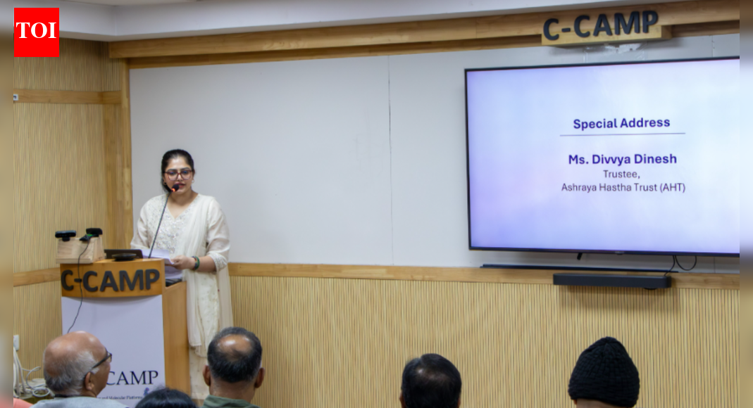 Bengaluru’s C-CAMP has launched a dedicated Centre of Excellence for climate action, a significant step into climate biotechnology. Partnering with Ashraya Hastha Trust, the initiative will champion biological solutions for reducing emissions and sequestering carbon. Karnataka’s health minister inaugurated the centre, emphasizing the critical links between climate, health, and livelihoods, and pledging state support for practical, science-led climate responses. Photo credit: X/@CCAMP_India BENGALURU: The Centre for Cellular and Molecular Platforms (C-CAMP) Tuesday launched a dedicated Centre of Excellence (CoE) for sustainability and climate action, marking its first major push into climate-focused biotechnology. The initiative, developed with the Bengaluru-based Ashraya Hastha Trust (AHT), will anchor C-CAMP’s Bio for Climate programme and aims to back biological solutions for emissions reduction and natural carbon sequestration. Modi Pitches New Era Of Unified Global Response With Satellite Data And Minerals Initiative Karnataka health minister Dinesh Gundu Rao inaugurated the CoE at C-CAMP’s Bengaluru campus and said the initiative comes at a time when the links between climate, public health and livelihoods are becoming harder to ignore. He noted that cleaner water, air and food must be treated as public health priorities and said the state would support efforts to develop practical, science-led climate responses.Over the next three to five years, the CoE plans to map key climate-linked challenges across environment, health and agriculture, identify high-impact solutions, and support validation and wider deployment. C-CAMP Director-CEO Dr Taslimarif Saiyed said biotechnology will be central to future climate action, highlighting the organisation’s experience in supporting more than 50 climate innovations.AHT Managing Trustee K Divya Dinesh said climate action needs to shift from intent to implementation, stressing that innovation must reach communities to have real impact, while MS Swaminathan Research Foundation Chairperson Dr Soumya Swaminathan said India remains food secure but faces nutritional insecurity, which climate stress could worsen. She called for climate-resilient food systems.Former principal scientific adviser to Govt of India Prof K VijayRaghavan said technology must connect to ground realities to be effective and noted the CoE’s potential to link innovators with govt, industry and civil society for scalable solutions.About the AuthorChethan KumarChethan Kumar is a Senior Assistant Editor with the Times of India. Aside from specialising in Space & Science, he has reported extensively on varied topics, with special focus on defence, policy and data stories. He has covered multiple elections, too. As a young democracy grows out of adolescence, Chethan feels, there are reels of tales emerging which need to be captured. To do this, he alternates between the mundane goings-on of the Common Man and the wonder-filled worlds of scientists and scamsters, politicians and soldiers. In a career spanning nearly 18 years, he has reported from multiple datelines — Houston, Florida, Kochi, Hyderabad, Chennai, Sriharikota (AP), NH-1 (J&K Highway), New Delhi, Ahmedabad, Raichur, Bhatkal, Mysuru, Chamarajanagar, to name a few —  but is based out of Bengaluru, India’s science capital that also hosts the ISRO HQ.Read MoreEnd of ArticleFollow Us On Social MediaVideos’Leader Is Bulldozing’: Kharge, Nadda Lock Horns Over TMC MP’s Speech In Rajya SabhaIndia’s Workforce Power Will Keep Growing Jaishankar Says As He Takes Down Anti H-1B NarrativesKTR Slams Congress, Says Rahul Gandhi Has No Vision And Is An Albatross Around Opposition’s NeckRussian Pop Star Backs Bharat Name Change And Reveals PM Modi Promised To Build A Temple In RussiaRELOS Gives India Seamless Access To Russian Bases As Moscow Boosts Military Ties Before Putin VisitPutin Plans Big India Reset With More Indian Goods, Deep Strategic Defence Ties In Talks With ModiRajnath Singh Claims Nehru Wanted Babri Built With Public Funds But Sardar Patel Blocked His Plan’Terrorists Are Fasaadi, We Are Jihadi’: Maulana Madani Stands Firm On ‘Jihad’ RemarksIsraeli Firm IWI Backs ‘Make-In-India’, In Talks To Bring ARBEL Rifle System To IndiaNavy Chief Confirms India’S Third Nuclear-Powered Ballistic Missile Submarine Soon123PhotostoriesSaif Ali Khan to Hrithik Roshan: Bollywood families invested over Rs 100 crore in Mumbai’s real estate in NovemberKidney damage: Why most people don’t realize their kidneys are failing until it’s too lateTunnels, machines, and milestones: Mumbai gears up as TBM launches for 9.2km underground link6 hidden signs of vitamin D deficiency you can see in the mirror5 powerful Jyotirlinga temples in Maharashtra that can change your life’s energy7 timeless Chanakya Mantras to boost your child’s successTeaching kids better ways to ask “How Are You?”Korean baby names that can fit right into Indian familiesFrom world’s largest seed to hidden pirate treasure, 8 facts that make this island nation in Indian Ocean truly uniqueRunways, terminals, and dreams: Stunning photos of Noida’s nearly-ready Jewar Airport123Hot PicksParliament Winter SessionCyclone DitwahWorld NewsGold rate todaySilver rate todayPublic Holidays NovemberBank Holidays NovemberTop TrendingNBA Trade RumorsAPTET Admit CardShedeur SandersRGPV Diploma Result 2025KTET May and June ResultsStephen CurryAmar SubramanyaGiannis AntetokounmpoCharlie Kirk ControversyYordan Alvarez Wife