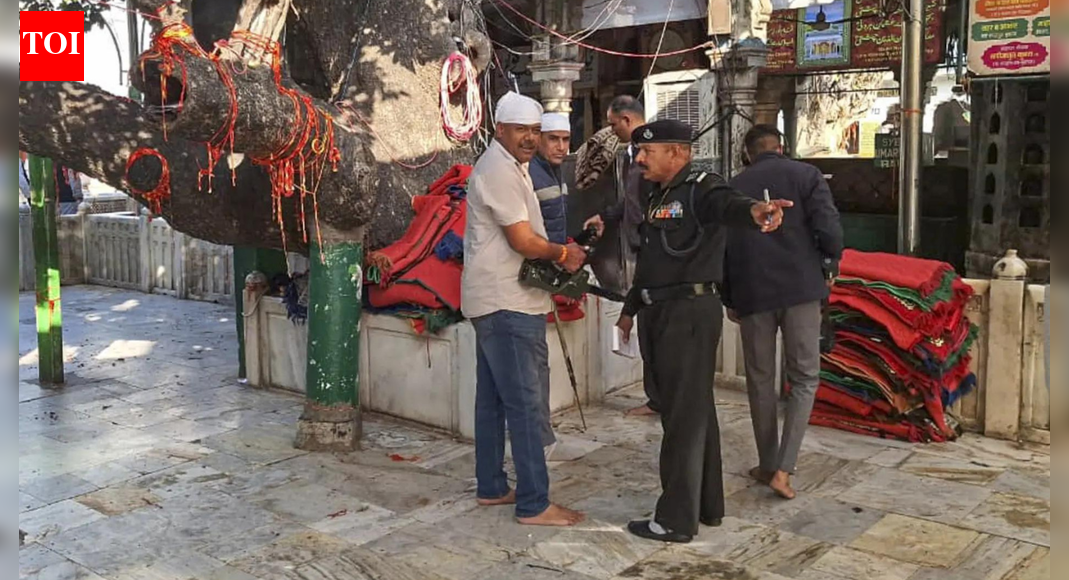 Security agencies launched an extensive search operation in Ajmer, Rajasthan, following a bomb threat email claiming RDX-based explosives were planted at the Ajmer Sharif dargah, district collectorate, and Kudankulam Nuclear Power Plant. The email warned of detonation coinciding with Russian President Vladimir Putin’s arrival. Premises were evacuated and thoroughly checked, with no suspicious objects found so far. Search operation launched after bomb threat (ANI image)  NEW DELHI: Security agencies on Thursday launched an extensive search operation in Rajasthan’s Ajmer after the district administration received a bomb threat email. The email claimed that RDX-based explosives had been planted at the Ajmer Sharif dargah, the district collectorate and the Kudankulam Nuclear Power Plant in Tamil Nadu. It also warned that the bombs would be triggered in connection with the arrival of Russian President Vladimir Putin, police said. Drones, Snipers And Armoured Convoy: India Rolls Out Unmatched Security Grid For Putin’s Delhi Visit According to officials, the threatening email was received at the Ajmer collectorate around noon. It claimed that four RDX-based improvised explosive devices (IEDs) had been planted at the dargah of Khwaja Moinuddin Chishti, the collectorate premises and the Kudankulam atomic plant. The letter also warned that the bombs would detonate upon the arrival of President Putin, news agency PTI reported. Superintendent of Police Vandita Rana said all departments were immediately alerted after the threat mail surfaced. “An email threatening to bomb the Ajmer dargah and the collectorate was received. Following this, the premises were evacuated and checked thoroughly,” she said.She added that the dargah complex was also cleared and a detailed search operation is underway. “So far, no suspicious object has been found,” Rana said.Teams of the Crime Investigation Department (CID), Anti-Terrorism Squad (ATS), dog squads and bomb disposal units have been deployed at the affected locations. Security personnel from four police stations, along with additional forces, are conducting systematic checks using metal detectors as part of the operation.Entry into the Ajmer Sharif dargah has been temporarily halted, leading to large crowds gathering outside the main gates. The entire area around the shrine has been cordoned off and all incoming visitors have been stopped until the search is completed.Senior officials, including three civic body commissioners and station house officers from nine police stations, have been stationed at the site to supervise the operation. Police said a probe has been initiated to trace the source of the threatening email.About the AuthorTOI News DeskThe TOI News Desk comprises a dedicated and tireless team of journalists who operate around the clock to deliver the most current and comprehensive news and updates to the readers of The Times of India worldwide. With an unwavering commitment to excellence in journalism, our team is at the forefront of gathering, verifying, and presenting breaking news, in-depth analysis, and insightful reports on a wide range of topics. The TOI News Desk is your trusted source for staying informed and connected to the ever-evolving global landscape, ensuring that our readers are equipped with the latest developments that matter most.”Read MoreEnd of ArticleFollow Us On Social MediaVideosAfghanistan FM Muttaqi Defends India Ties, Slams Pakistan Over Deoband Row And Shifting Accusations“I Supported You Twice, But Never Again” Nitish Kumar Hits Out At RJD‘Not Handcuffed, But Mistreated’: Jaishankar Replies To SP MP On Harjit Kaur’s Deportation From US’Modi Ji Doesn’t…’: Rahul Gandhi Accuses Govt Of Blocking Meet With Putin, Calls It ‘Insecurity’India Can’t Buy S-500 Yet, Deal Unlikely During Modi-Putin Meet: Ex-DRDO Scientist Reveals Roadblock’Very Significant…Whole World Watching’: Russian MLA On Putin’s Delhi Visit, India-Russia TiesIndiGo Crisis: Inside Pilot Shortage, Rule Change and Winter Delays Behind Over 200 CancellationsDonald Trump’s Stricter H-1B Visa Rule Hits Indian Talent, Background Check Screening ExpandedPriyanka Gandhi Slams Modi Govt On Rupee Crash While Piyush Goyal Defends India’s Economic Strength’Munir Is A Mentally Unstable Man’: Ex-Pakistan PM Imran Khan Blames Army Chief of Fueling Terrorism123PhotostoriesTop 8 fruits with the highest fiber content that support gut healthWant stronger hips? The best and easy to do exercises for everyday strengthFrom Beetroot to Amla: Side effects of superfoods and the right way to eat themFrom stronger lungs to better immunity: What happens to the body when a person quits smokingSamantha Ruth Prabhu to Nayanthara: 5 celebrity brides who embraced traditional red sarees over grand lehengas for their big day6 daily choices that turn ordinary days into lucky onesRekha, romance dramas and period pieces; Roles that sealed her legacy as an evergreen leading lady5 powerful and influential dynasties in historyIndiGo Flight Chaos Across India: Delhi, Mumbai and Bengaluru Worst Hit; 180+ Services CancelledFull Moon Love Affirmations For Each Zodiac Sign123Hot PicksIndigo Flight DelayPutin India VisitWorld NewsGold rate todaySilver rate todayPublic Holidays NovemberBank Holidays NovemberTop TrendingStephen Curry WifeMike TysonLuka DoncicCardi BTravis KelceStephen CurryKyle TuckerJayden DanielsSuper Bowl LX Halftime ShowMolly Qerim