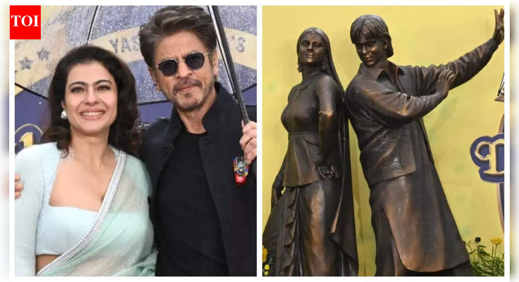 Shah Rukh Khan and Kajol unveil Raj and Simran statue at Leicester Square to mark 30 years of ‘DDLJ’; say ‘We wanted to tell a story about love…’