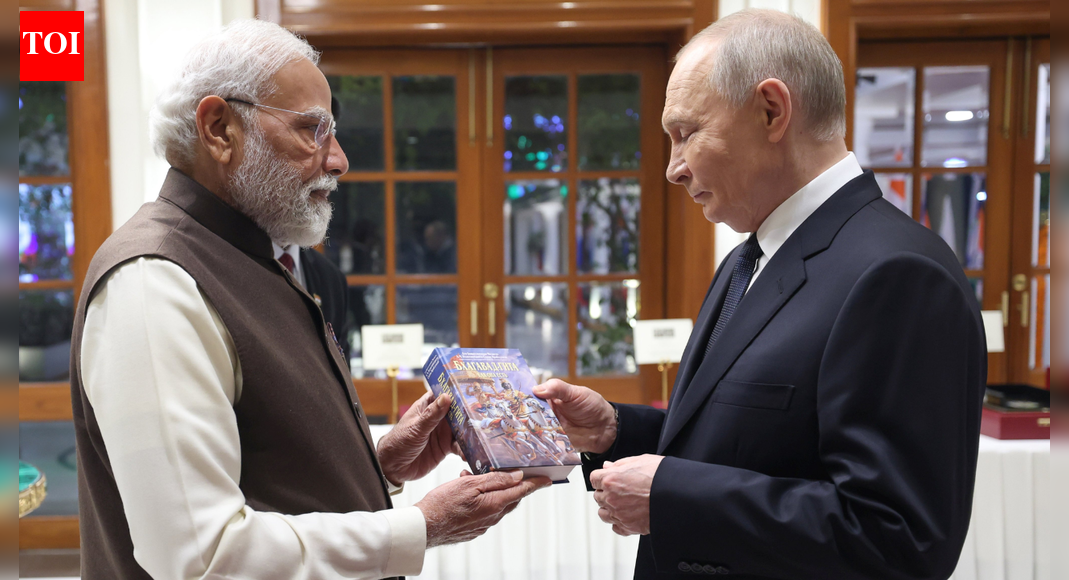 Putin in India: PM Modi gifts Russian edition of Bhagwat Gita to President; bilateral talks today | India News