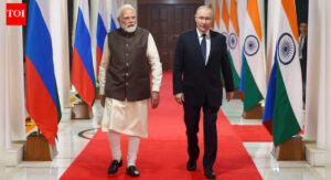 Prime Minister Modi and President Putin held crucial talks, with India asserting it’s not “neutral” on the Ukraine war, advocating for peace.  Modi highlighted continuous contact and trust during the crisis. Putin briefed on peace efforts, acknowledging India’s profound support and personal attention from the PM.  Discussions also covered space and AI advancements. PM Modi and Russian President Vladimir Putin at Hyderabad House in Delhi NEW DELHI: Prime Minister Narendra Modi and Russian President Vladimir Putin held bilateral talks on Friday, the second and final day of the Russian leader’s two-day state visit — his first trip to India since December 2021 and his first since the Ukraine war erupted in February 2022.Click here for live updatesThe visit is part of the 23rd India–Russia Annual Summit, with several other engagements also on the agenda.Putin arrived in Delhi on Thursday evening, with PM Modi breaking protocol to receive him at Palam airport. The two leaders then proceeded to the prime minister’s residence at 7, Lok Kalyan Marg for a private dinner.Here are top developments from day 2 of Putin’s visit:During the talks at Hyderabad House, PM Modi told President Putin that India is not “neutral” on Ukraine war. “Whenever I had an interaction with the world leaders, in detailed discussions, I always said that India is not neutral. India has a side and that side is of peace. We support all efforts for peace and we stand shoulder-to-shoulder with all efforts for peace,” PM Modi said.The prime minister emphasised that the two leaders have remained in continuous contact throughout the Ukraine crisis. “As a true friend, you kept us informed at every step. I believe that trust is a great strength,” he remarked.The PM further expressed optimism that the world would soon be freed of “worries,” saying, “From Covid till date, the world has gone through several crises. We hope that very soon, the world will be freed of worries and a new hope will rise for the global community in the right direction.”Putin briefed PM Modi on ongoing efforts to end the war, saying Russia and several of its partners were working toward a “possible peaceful settlement.” “Thank you for your attention to finding solutions to this situation. Our ties are deeply rooted in history, but it is not the words that matter — it is the substance, which is very profound. We truly appreciate that, and the fact that you, as prime minister, give this your personal attention,” he added.The Russian leader also pointed to the work done over the past years to develop the India-Russia relationship, particularly in the fields of space exploration and artificial intelligence.From India’s side, besides the PM, the meeting was attended by External Affairs Minister S Jaishankar, NSA Ajit Doval, the PM’s principal secretary Shaktikanta Das, and other top officials.Earlier on day 2, Putin was welcomed by President Droupadi Murmu at Rashtrapati Bhavan, where he was accorded tri-service guard of honour.He also visited Raj Ghat to pay tribute to Mahatma Gandhi and left remarks in the visitors’ book. A dinner has been organised for him at Rashtrapati Bhavan, after which he is scheduled to depart for Moscow around 9:30 pm.About the AuthorTOI News DeskThe TOI News Desk comprises a dedicated and tireless team of journalists who operate around the clock to deliver the most current and comprehensive news and updates to the readers of The Times of India worldwide. With an unwavering commitment to excellence in journalism, our team is at the forefront of gathering, verifying, and presenting breaking news, in-depth analysis, and insightful reports on a wide range of topics. The TOI News Desk is your trusted source for staying informed and connected to the ever-evolving global landscape, ensuring that our readers are equipped with the latest developments that matter most.”Read MoreEnd of ArticleFollow Us On Social MediaVideosPM Modi Sends Big Message On Ukraine As He Tells Putin India Supports Peace Not Neutrality TodayModi, Murmu Host Putin With Guard Of Honour, Rajghat Tribute Ahead Of High-Stake India-Russia SummitRBI Slashes Rates After Rupee Fall, Boosts Liquidity And Lifts India’s GDP Forecast To 7.3%No Extension To Waqf Registration Deadline, Rijiju Reiterates Citing Parliament And SC MandateMassive Outrage Over IndiGo Chaos, Over 600 Flights Cancelled In India’s Biggest Aviation CrisisPak President Zardari Approves Asim Munir As The First Chief Of Defence Forces Amid Power TensionsPM Modi, Putin Share Another Car Ride, Russian President Says It Was His Idea To Show FriendshipPutin Sends Strong Message Backing India’s Anti-Terror Stand, Hails Modi For Rising Global Influence“Never Going With RJD Again” Nitish Kumar’s Sharp Swipe At RJD Bloc In AssemblyPM Modi Welcomes President Putin With Warm Hug Ahead Of India-Russia Summit123PhotostoriesDelhi–Mumbai Expressway’s big capital push: Final 9km link edges toward June milestone‘Big Boss 19’: Amaal Mallik’s ‘Gerua’ performance to Tanya Mittal’s imaginary husband, most hilarious moments of this seasonBirth Number 1 : Personality Trait, Lucky Number, Lucky Color and Lucky Gemstone8 varieties of fish that thrive the longest in aquariumsWhat happens to the body if you drink 2 teaspoon of olive oil dailyJapan’s lunchtime habits could change your health forever: 5 tips to learnRoutes, rakes, and ridership woes: Chennai lines up second AC suburban train for 2026The egg effect: 7 surprising health benefits of eating eggs daily in womenCardiologist lists 6 daily foods that can lower cholesterol and protect your heartIndiGo Cancellations Trigger Mumbai Airport Chaos: Stranded Passengers, Crowded Gates, Costly Tickets123Hot PicksIndigo Flight DelayPutin India VisitWorld NewsGold rate todaySilver rate todayPublic Holidays NovemberBank Holidays NovemberTop TrendingAUS vs ENG LiveLos Angeles LakersJoe RoganCandace OwensAryna SabalenkaDak PrescottTravis KelceKobe BryantJohan OviedoJohan Oviendo