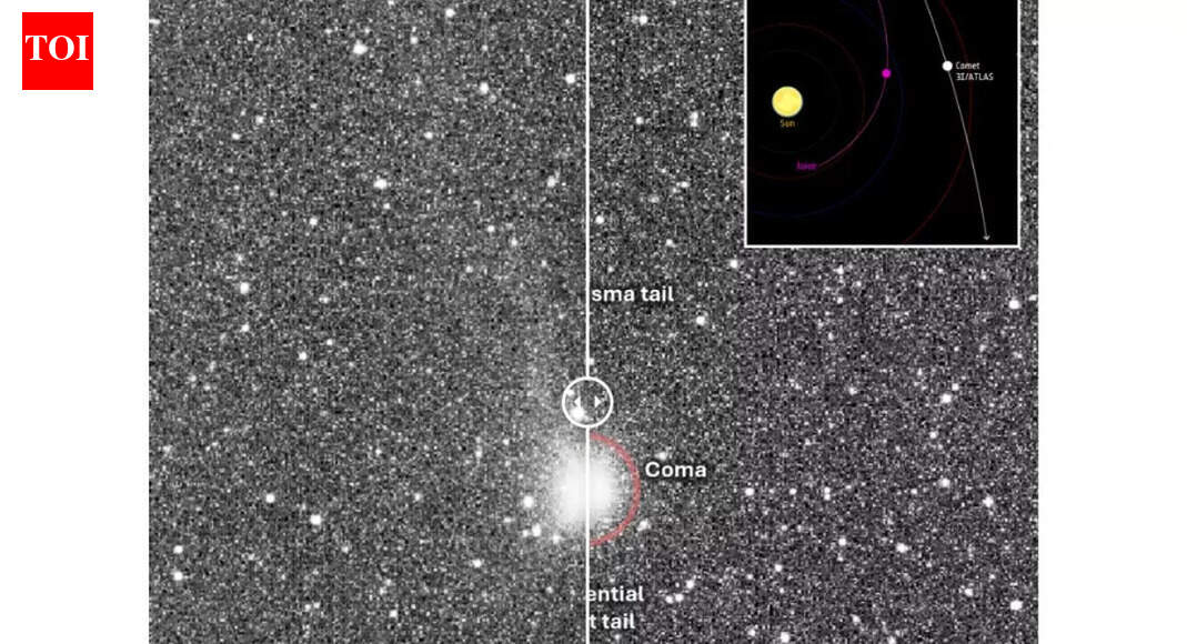 Comet 3I/ATLAS reveals glowing coma, plasma and dust tails from ESA’s Juice mission | NavCam early images revealed