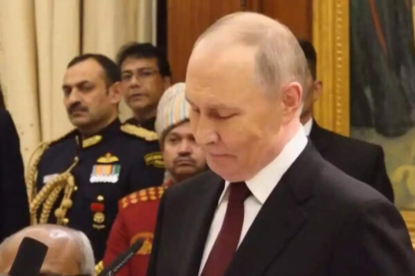 Russian President Vladimir Putin invoked India’s ‘Sabka Saath, Sabka Vikas’ slogan, stating it reflects the true character of India-Russia relations. He emphasized cooperation in the Eurasian space to build peace, trust, and security for all, highlighting the strategic and people-centric nature of their partnership.  NEW DELHI: Russian President Vladimir Putin on Friday invoked India’s slogan “Sabka Saath, Sabka Vikas” during the presidential dinner hosted in his honour at Rashtrapati Bhavan, saying the phrase reflected the true character of India–Russia relations.Putin highlighted cooperation between the two nations in the emerging Eurasian space and said the partnership aimed at building an atmosphere based on peace, trust and security for all.“I know in India you say ‘Go Together, Grow Together’ (Sabka Saath, Sabka Vikas), which truly reflects the nature and character of Russia-India relations,” he said, emphasising that Moscow viewed the relationship as both strategic and people-centric.Reaffirming support for deeper bilateral engagement, Putin said, “And overall, we are cooperating on our common Eurasian space to build a true atmosphere of security, of trust and of peace for all the countries of the world. I know that in India you say, go together, grow together. These words truly reflect the nature and the character of the Russian Indian relations. And we will do everything to make sure our strategic partnership grows and develops for the good of all our people.”Also read: ‘Agreed on economic cooperation plan till 2030′: PM Modi in joint statement with Putin – top quotesThe Russian President added that the friendship between both countries will continue to expand. “I am sure that our friendship and our special privileged partnership will continue to grow and develop. We are sure of the future prosperity and well being of the people of our countries,” he said.Putin was in New Delhi on a two-day state visit, during which Prime Minister Narendra Modi welcomed him with a private dinner and presented a set of culturally significant gifts including Assam Black Tea, a Murshidabad silver tea set, a handcrafted silver horse, a marble chess set from Agra, Kashmiri saffron and a Russian translation of the Srimad Bhagavad Gita. His visit featured ceremonial reception at Rashtrapati Bhavan, bilateral talks, and participation in the 23rd India–Russia Annual Summit.About the AuthorTOI News DeskThe TOI News Desk comprises a dedicated and tireless team of journalists who operate around the clock to deliver the most current and comprehensive news and updates to the readers of The Times of India worldwide. With an unwavering commitment to excellence in journalism, our team is at the forefront of gathering, verifying, and presenting breaking news, in-depth analysis, and insightful reports on a wide range of topics. The TOI News Desk is your trusted source for staying informed and connected to the ever-evolving global landscape, ensuring that our readers are equipped with the latest developments that matter most.”Read MoreEnd of ArticleFollow Us On Social MediaVideosIndia, Russia Renew Call for Inclusive UN Security Council Structure: MEAPutin Says Russia Didn’t Come Only for Energy, Seeks Bold Multifaceted Partnership with IndiaCentre Orders High-Level Probe As IndiGo Flight Operations Set To Normalise In 3 DaysImran Khan Tagged ‘Security Threat’ As Pakistan Army Launches Fiercest Public Attack In Years‘Not Here Only For Energy’: Putin Seeks Broader India-Russia PartnershipPM Modi Urges Putin To Build New Economic Axis As India Becomes Emerging Skilled Capital Of WorldSpiceJet Chairman Ajay Singh Calls IndiGo Crisis ‘Unfortunate’, Offers 100 Extra FlightsPakistan Supports China’s Arunachal Lie As Putin Meets Modi Amid Major India Russia CooperationRussia Delivers Major Nuclear Boost As Putin Pledges To Take India’s Kudankulam Plant To Full PowerPutin Visit Sparks Storm As Tharoor, Not Rahul, Invited To President’s High-Profile State Banquet123PhotostoriesAdrian Chiles’ skin cancer diagnosis: How he spotted the symptoms that made all the differenceHow Bhagavad Gita can heal unknown childhood trauma and unlock blockages for success in lifeNutrition fact of the day: Greek yogurt has twice the protein of regular yogurt5 clever animals that deceive predators by playing dead10 protein- and fiber-rich broccoli and egg dishes under 20 minutes for bachelors5 Oscar Wilde love quotes that compelus to rethink the definition of romance’Dhurandhar’, ‘Padmaavat’, ‘Jolly LL.B 2’: Bollywood movies that faced legal trouble before releaseBigg Boss 19: From getting evicted in the first week, ugly fight with Amaal Mallik to emotional breakdown while talking about her father; Farrhana Bhatt’s journeyRakul Preet Singh to Sanya Malhotra: Today’s 5 most fashionable outfits you’ll want to screenshotRemove dandruff naturally: 4 home remedies that actually work123Hot PicksIndigo Flight DelayPutin India VisitWorld NewsGold rate todaySilver rate todayPublic Holidays NovemberBank Holidays NovemberTop TrendingAUS vs ENG LiveLos Angeles LakersMatthew Stafford WifeCandace OwensAryna SabalenkaDak PrescottTravis KelceKobe BryantJohan OviedoJohan Oviendo