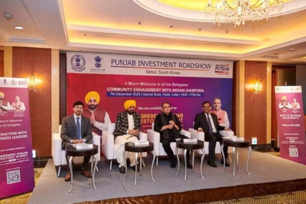 . Punjab Chief Minister Bhagwant Mann on Sunday called on the Punjabi diaspora in Seoul, South Korea to act as brand ambassadors of the state and encourage Korean companies to invest in Punjab, which he said has emerged as a preferred global investment destination.Interacting with members of the Punjabi community during his visit to South Korea, Mann said industry-friendly policies have already drawn investors to Punjab and urged the diaspora to further support the state’s push for investment, according to an official statement.He said Punjabis are “born entrepreneurs” and stressed the need for collective efforts to place the state on a stronger industrial growth path. The chief minister said the state government has created conducive conditions for industries and said it was time for overseas Punjabis to contribute to their motherland.Mann said enhanced investments would create employment opportunities for youth and boost industrial growth, contributing to the vision of a ‘Rangla Punjab’. He lauded the global achievements of Punjabis, noting their hard work, innovation and energy.He said his government aims to make Punjab a preferred global hub for industry by ensuring policy stability, speedy decision-making and a governance system that values investor trust. The state’s approach is based on close partnership with industry and enabling growth by addressing investors’ needs, he added.Mann further said Punjab has strengthened its infrastructure, expanded its industrial capacity and opened new avenues for investment.He highlighted governance and regulatory reforms, including the single-window system offering 173 services, auto-deemed approvals, PAN-based business identifiers and amendments to the Punjab Right to Business Act for time-bound clearances.More than Rs 1.4 lakh crore of on-ground investments have already been facilitated, the chief minister said.He said partnership between government and industry is key to success and the state government firmly believes that industrial growth can only be achieved when the two work as equal partners.Managing Director of Aran International Chodda Akash evinced interest in investing in the food processing sector, while eminent scholar Dr Lakhvinder Singh welcomed Punjab’s initiative to hold an investment roadshow in South Korea, particularly in defence and aerospace.Meenakshi Pawar, chairperson of the Punjabi Association in Korea, said the high-level visit from Punjab after a long interval would open new avenues for long-term cooperation.Earlier, Mann met Ambassador of India to the Republic of Korea Gourangalal Das and outlined Punjab’s vision to deepen economic and technological collaboration in sectors such as food processing, agri-tech, renewable energy, manufacturing, defence, aerospace and urban infrastructure.The chief minister highlighted Punjab’s evolving industrial ecosystem, progressive policies, and competitive advantages that position the state as a strategic gateway to North India.On Monday, the Punjab delegation will hold meetings with major Korean firms including Daewoo E and C, GS E and C and Nongshim to explore opportunities in construction engineering, infrastructure and advanced food processing. Mann will later attend a roundtable on ease of doing business in Punjab with legal firms, investors and business associations.The chief minister is leading a delegation to Japan and South Korea as part of the state government’s outreach ahead of the 6th Progressive Punjab Investors’ Summit to be held in Mohali from March 13-15, 2026.End of ArticleFollow Us On Social MediaVideos“Crew Safety Was At Risk…” Expert on DGCA’s Show-Cause Notice to IndiGo CEO“We’ll Strike Again If Needed”: Navy Chief Issues Stern Warning To Pakistan”Congress Destroyed Patel, Bose Legacies” BJP Lambasts Sonia Gandhi Over ‘Defaming Nehru’ Remark”World Saw What Happened To Terrorists…” Rajnath says Strong Borders Powered Op Sindoor successIndiGo Fiasco: Civil Aviation Minister Slams Rahul Gandhi’s ‘Monopoly Model’ RemarkWATCH: Newly Built NH 66 Stretch Collapses In Kerala’s Kollam; School Bus, Other Vehicles Trapped‘Nothing Wrong In It’: Congress MP Shashi Tharoor On PM Modi Gifting Bhagavad Gita To Putin’I Regret That…’: Congress MP Shashi Tharoor On No Invite To Rahul, Kharge For Putin DinnerGoa: 23 Killed In Arpora Nightclub Fire; Cylinder Blast Suspected, CM Sawant Vows Strict Action’Maligning Hindu Way Of Life’: PM Modi Calls Out Colonial Mindset Over ‘Hindu Rate Of Growth’ Label123PhotostoriesYour soul purpose as per your birth month; goosebumps guaranteed!10 best natural sources of vitamin C to boost immunity and health10 questions that surprisingly deepen emotional intimacyBigg Boss 19: From being praised for his calm gameplay to Salman Khan calling him ‘Superstar of TV’; finalist Gaurav Khanna’s journey in the show’Bigg Boss 19′: Friendships that stood strong this seasonBigg Boss 19 Highlights: Salman Khan to announce winner from Top 5 finalists Gaurav Khanna, Farrhana Bhatt, Tanya Mittal, Amaal Mallik and Pranit MoreColorectal surgeon shares 5 things she avoids to lower colon cancer riskBigg Boss 19: From opening up about his strained relationship with uncle Anu Malik, his aggressive fights to nepotism debate: A look at finalist Amaal Mallik’s journeyRaw amla vs amla juice: Which is healthier‘Bigg Boss’: Top wild card contestants over the years123Hot PicksIndigo Flight DelayPutin India VisitWorld NewsGold rate todaySilver rate todayPublic Holidays NovemberBank Holidays NovemberTop TrendingGautam GambhirThe God Slayer Release DateRohit SharmaMurali VijayAryna Sabalenka Net WorthTim PoolAaron RodgersVirat KohliJoe BurrowBengaluru News