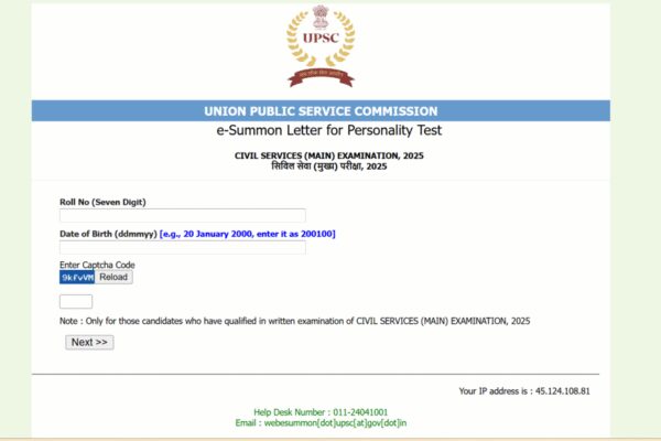 UPSC Civil Services e-summon letters released at upsc.gov.in: Direct link to download here