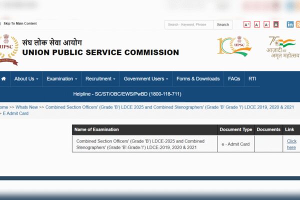 UPSC LDCE, Officers’ Grade B admit cards 2025 released at upsc.gov.in: Direct link to download hall tickets here