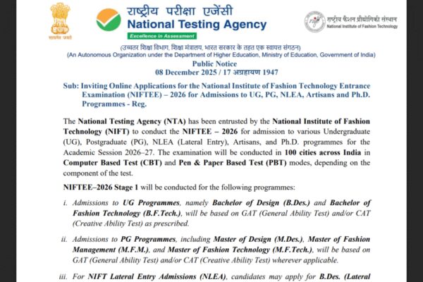NIFTEE registration window 2025 opens at nta.ac.in: Direct link to apply here
