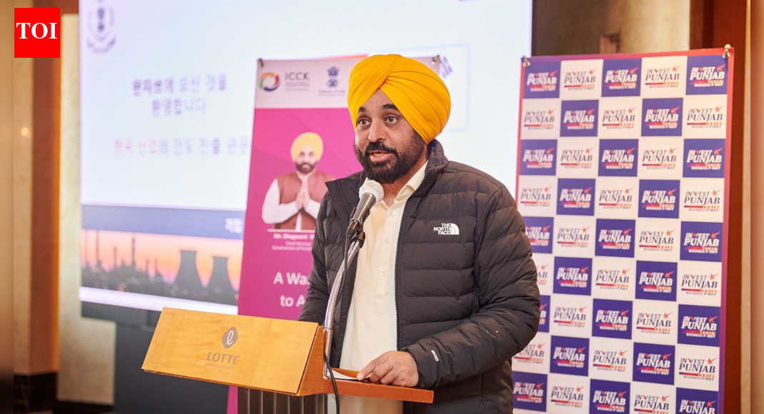 . CHANDIGARH: Chief minister Bhagwant Mann on Tuesday held a meeting with representatives of Korean companies, highlighting Punjab’s transformation into a stable, transparent, and future-ready investment destination to attract foreign investment.Addressing business leaders on the concluding day of his South Korea visit, the chief minister said Punjab’s robust industrial ecosystem, reliable and cost-competitive power, peaceful labour relations, a talented, resilient and hardworking workforce, along with seamless connectivity to major markets, make it a most preferable investment destination.Mann reiterated that Punjab’s governance model places the investor at the Centre, ensuring predictability, efficiency, and full support throughout the business lifecycle, according to an official statement.Mann emphasised Punjab’s vision to build technology-driven, innovation-led, and mutually beneficial partnerships with South Korea across priority sectors.He reinforced the commitment of the Punjab government to welcome South Korean companies, promoting innovation-led industrial development, and building long-term, mutually beneficial partnerships.Mann said there is a huge scope for collaboration in varied sectors like manufacturing, technology, food processing, and research.Sharing his vision, he said the state government is committed to building a future of shared prosperity through strong economic and cultural ties.Punjab is a land known for courage, resilience, hard work, creativity, entrepreneurship, and a strong sense of community, he said, adding that the state has always played a major role in India’s development, especially in making the country self-reliant in food production.Mann said that today, Punjab is moving forward with a renewed vision to become a leading centre for modern industry, technology, and global collaboration.He is leading a delegation on a 10-day visit to Japan and South Korea as part of the state government’s outreach in the run-up to the 6th Progressive Punjab Investors’ Summit scheduled from March 13-15, 2026, in Mohali.End of ArticleFollow Us On Social MediaVideos’Singapura Derived From Sanskrit’: Singapore’s Ex-Deputy PM Highlights India’s InfluenceInterpol Blue Notice Explained: How CBI Tracks Absconding Luthra Brothers In Goa Nightclub Fire CaseIndia At The Centre: How The New US Security Blueprint Plans To Deepen Strategic Ties With DelhiBJP’s Nishikant Dubey Counters Rahul Gandhi, Accuses Cong Of Weakening India’s Key InstitutionsWhy Trump Accuses India Of Dumping Rice And What A New Tariff Shock Could Mean For Trade Relations’Vote Chori Is The Biggest Anti-National Act’: Rahul Gandhi Slams BJP In Lok Sabha’China…Trump…Economy’: Kharge Hits Out At PM Modi, Amit Shah In Rajya Sabha‘BJP Insulting Gandhi, Patel, Tagore’: Kharge Slams Amit Shah Over Vande Mataram & Nehru Claims’No Link To Bengal’: Amit Shah’s Fiery Speech on Vande Mataram, Blames Nehru, Indira of SabotageBJP’S Sanjay Jaiswal Thanks Rahul Gandhi For ‘Vote Chori’ Charge, Claims It Boosted NDA’S Bihar Win123PhotostoriesLesser-known facts about the ‘Tragedy King’ Dilip Kumar5 touching quotes on love and relationships by Colleen Hoover10 things millennials grew up with that Gen Z can’t relate to8 under 10-minute protein-rich cheelas for office tiffinWedding ring designs: 5 best gold ring designs rooted in South Indian heritageBaby girl names inspired by sports personalities5 fruits that can boost collagen in your skinLesser-known facts about ‘Dhurandhar’ star Akshaye Khanna: the actor who almost married Karisma Kapoor and remained single at 5010 best places to celebrate New Year’s Eve in India for those who want to avoid crowdsBirch by Romeo Lane torn down: Photos of Luthra brothers’ demolished Goa nightclub123Hot PicksCandace OwensCharlie KirkWorld NewsGold rate todaySilver rate todayPublic Holidays NovemberBank Holidays NovemberTop TrendingJalen HurtsDonald TrumpJEE Main New RecommendationsMariasharapova and Alexander Net worthAryna Sabalenka Net WorthAlix EarleRafael Nadal and Mery Net WorthCandace OwensTop US Colleges Co-OpProgramsF-1 students US