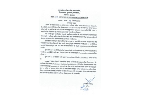 UPPSC PET result 2025 declared at upsssc.gov.in: Direct link to download here