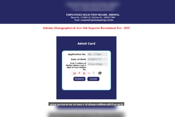 MP Police ASI and Subedar admit card 2025 released for 500 vacancies at esb.mp.gov.in: Direct link to download hall ticket here