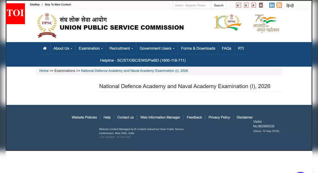 UPSC NDA I 2026 notification out at upsc.gov.in; check details and direct link here