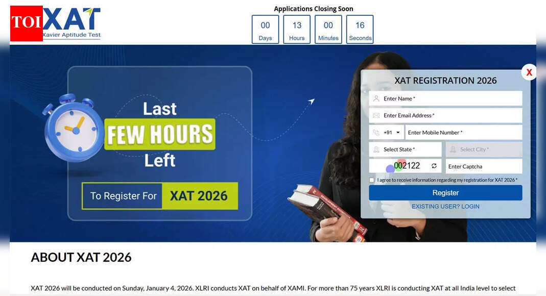 XAT 2026 registration window closing today, submit your application online here