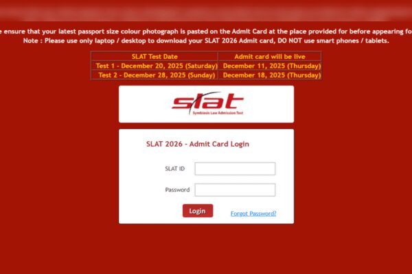 SLAT 2026 Test 1 admit card released: Check direct link, exam schedule released here