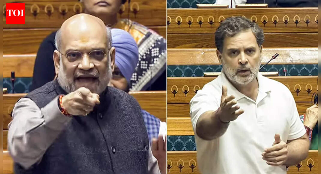 ‘Under pressure, hands trembling’: Rahul Gandhi takes a dig at Amit Shah over Lok Sabha speech — watch | India News