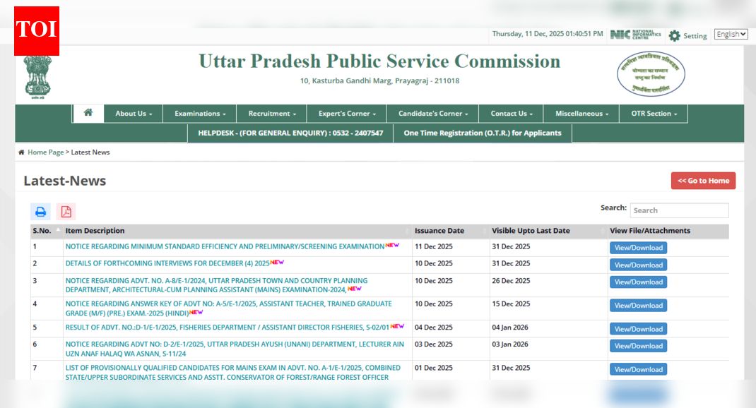 UPPSC UP LT Grade Teacher answer key 2025 released: Direct link, steps to raise objections here