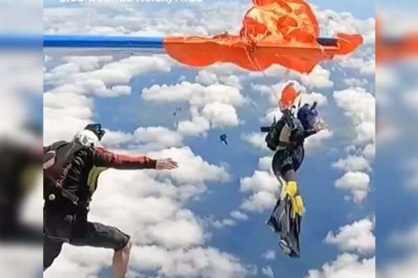 Skydiver left hanging from plane tail; video shows dramatic escape — watch