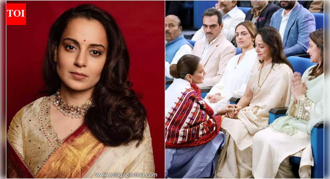 Kangana Ranaut remembers Dharmendra at his prayer meet, saying, ‘He came from a small village, just like me, and tasted the peak of success’