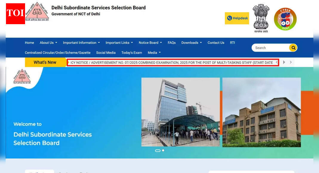 DSSSB MTS 2025 notification released at dsssb.delhi.gov.in: Check eligibility, age limit and online application process