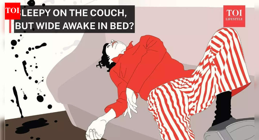 Why do you feel sleepy on the couch, but wide awake in bed? |