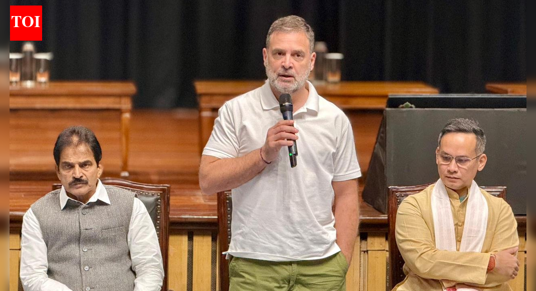 Rahul Gandhi chairs review meeting of Lok Sabha MPs from Congress; Shashi Tharoor not present