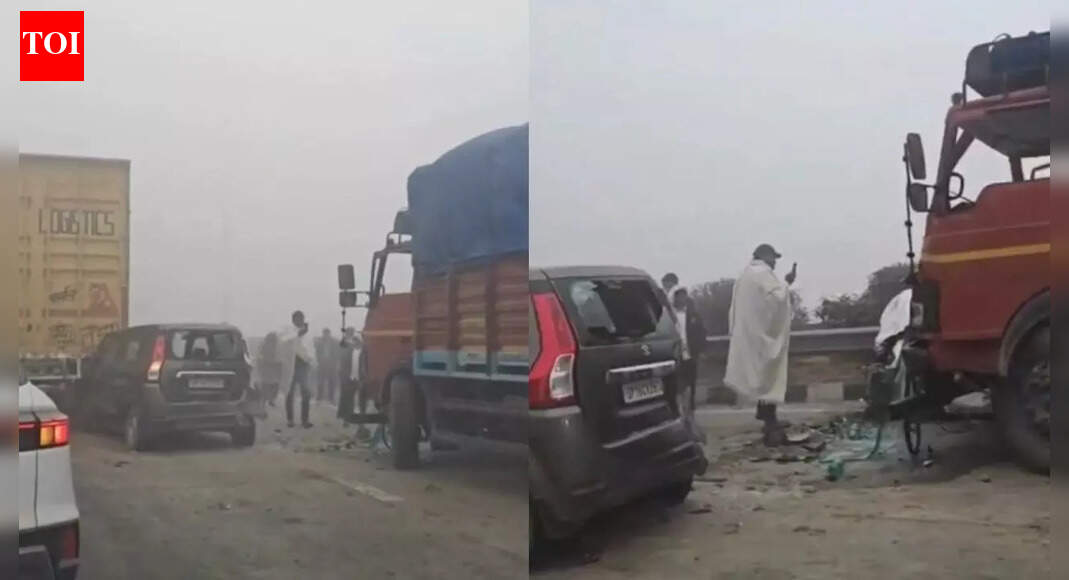 Multiple vehicles collide on Eastern Peripheral expressway in Greater Noida amid dense fog; several injured