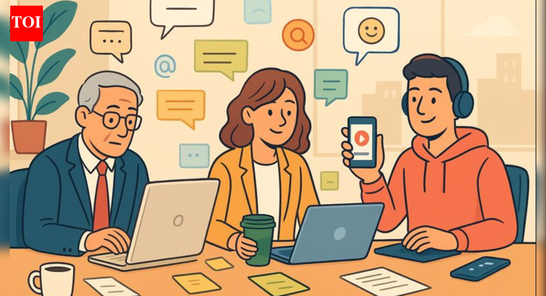 Modern offices are a melting pot of Boomers, Millennials, and Gen Z, each with distinct communication styles and work philosophies. While generational differences create unique workplace dynamics, from email etiquette to work-life balance, collaboration and innovation thrive. HR professionals now navigate these diverse expectations, fostering an environment where all generations contribute effectively. AI generated image Walk into any corporate office today, and you’re likely to witness a scene that feels less like a workplace and more like a group project assigned by the universe. On one end of the floor, a Boomer is carefully crafting an email that begins with “Dear Team,” while a GenZ intern is wondering why the email wasn’t simply replaced by a three-second voice note. In between them sits a Millennial, holding a reusable coffee cup and the emotional weight of being sandwiched between two generations who insist they were raised the hard way.Welcome to the modern office: a place where three generations collide daily, armed with their own communication styles, work philosophies, and deeply held opinions. For example, whether “…” at the end of a message is a passive-aggressive statement or simply a grammatically correct continuation. It’s a space where Boomers are still trying to understand why anyone needs a “mental health day,” Millennials are trying to avoid burnout for the third time this quarter, and GenZ is trying to figure out how to turn their hobby into a side hustle during lunch break.While all three cohorts technically have the same job descriptions, they often approach work like they’re playing different levels of the same video game. Boomers operate by the rulebook, because of course there is a rulebook, and have mastered the fine art of surviving long meetings without blinking. Millennials rely on collaboration, Google Docs, and the burning desire to appear competent at all times. GenZ, meanwhile, is speedrunning corporate life with tabs open to both the shared drive and Instagram reels.Yet for all their differences, what makes this intergenerational mash-up particularly entertaining is just how much each group believes the others are a little bit unusual. Boomers think Millennials take too many notes. Millennials think Boomers send emails like they’re writing novels. GenZ thinks everyone sends too many emails altogether.Still, somehow, work gets done. Projects are completed, presentations are delivered, and HR quietly updates its conflict-resolution guidelines every quarter. What looks like chaos from the outside is, in reality, a delicate balancing act: Boomers bring consistency, Millennials bring efficiency, and GenZ brings innovation with a dash of existential comedy.So if you’ve ever wondered why the office feels like a sitcom missing its laugh track, you’re simply witnessing the daily dance of three generations doing their best to navigate a changing work culture, one shared spreadsheet and misunderstood emoji at a time.From landlines to livestreams: How growing up online changed the way we workBaby Boomers or Boomers, Millennials and Generation Z are often spoken about in shorthand, but each group comes with its own backstory and work style shaped by the times they grew up in. Baby Boomers, born roughly between 1946 and 1964, are the only generation officially defined by a government body, the US Census Bureau, named after the post–World War Two surge in births, as cited by the BBC. In the workplace, they’re known for being committed, self-sufficient and competitive, traits that perhaps come from growing up in a crowded, fast-growing world where standing out mattered.Millennials, born approximately between 1980 and the mid-1990s, are the most debated and stereotyped generation, often unfairly labelled as “lazy” or frivolous. In reality, they were the first true digital natives, growing up alongside the internet, which made them confident, curious and highly self-reliant. AI generated imageGenZ, the youngest cohort, includes those born in the late 1990s or early 2000s and has never known a world without smartphones, social media or constant connectivity. Often called iGen, they are ambitious, tech-savvy and confident, entering workplaces with fresh expectations and an instinctive comfort with digital tools. Together, these generations bring very different perspectives to the same office floor, shaped not just by age, but by history, technology and the worlds they grew up navigating.Clocking out, calling it out: How three generations are quietly (and not-so-quietly) redefining office lifeWhen asked, “What’s one workplace habit from older generations that absolutely baffles you?” Aastha Jha, a member of Generation Z, didn’t hesitate: “Being ready to be there for the company whenever it demands.” Soumya Banerjee, working in an IT firm, shared a different frustration. He pointed to a familiar pattern he’s noticed among seniors: “Always comparing who does more work and who doesn’t, mostly in a fun way but it gets you sometimes.”The woes of a millennial are quite different. On asked how it feels to be sandwiched between the boomers and GenZs, Natasha said, “while millenials have been at the end of Boomer toxic culture, it is a nice spot to be in. While we have grown up listening to stories about the times they had to work during serious physical illnesses, the humour of a GenZ asking for a leave because they ‘are not feeling the vibes’ is not lost on you.”Sneha had a simple answer for the question of whether she had ever felt judged for logging off exactly on time: Yes. I don’t care.When a Boomer was asked, ‘what is the biggest change you have noticed in workplace culture?’, the response reflected decades of experience: “There has been a big change in workplace culture in 20–25 years, and most of the changes have been for the better. The pace of work has increased, and people have adapted to that pace. Twenty-five years ago, no matter which sector you were working in, the availability of technological tools was not as easy. There was no AI, social media, or even computers were not as actively used as they are currently. So the pace has increased due to new technology being introduced. And secondly, you have a younger workforce in every field. People have been taking up responsibilities that could only be taken by someone senior.”Coming from someone who has been part of the workforce for the past 30 years, the reflection highlights how technology and a younger workforce have reshaped how fast work gets done.He also noted that the younger generation needs to develop ‘ownership of work’, something that they can learn from the work ethics of the older generation. “People do a lot of work, but at times, you feel that there is no ownership of that specific work,” he said.HR professionals, on the other hand, today find themselves acting as cultural interpreters, peacekeepers as they navigate the competing expectations of all three generations. They must balance Boomers’ preference for structure and visibility with Millennials’ need for flexibility and Gen Z’s insistence on boundaries and mental well-being. This often means redesigning policies, rewriting communication norms, and mediating misunderstandings that arise from everything from email etiquette to attitudes toward overtime. For HR, the challenge isn’t choosing sides, it’s creating a workplace ecosystem where all three generations feel heard, respected, and able to collaborate without turning every team meeting into a generational tug-of-war.When asked whether the recruitment strategy has undergone any significant changes to accommodate younger professionals, Karan, an HR executive, said, “The strategy has undergone a significant transformation, now prioritising Authenticity and Investment in Marketability to secure the newest wave of talent. Messaging focuses less on abstract corporate rhetoric and more on demonstrating the company’s commitment to tangible skill development and job security, appealing directly to the risk-averse nature of younger professionals. Recruitment outreach is concentrated on high-engagement digital forums and specialised professional networks, employing candid employee testimonials to convey a transparent, genuine culture.”He also explains that for Millennials, staying with a company often depends on seeing a clear, fast-paced career path and knowing the organisation is genuinely committed to social impact through its CSR or ESG efforts. When it comes to older professionals, he says the key is to position them in meaningful advisory roles and provide strong technical support, so their deep experience and institutional knowledge remain an active part of the company’s modern, hybrid way of working.Ultimately, the generational divide in today’s workplaces is less about conflict and more about coexistence in transition. Boomers, Millennials, and GenZ are all responding to the same pressures, faster work, changing technologies and evolving ideas of success, just in different ways, shaped by their experiences. As offices continue to adapt, the challenge is not to declare one generation “right” and another “wrong,” but to find common ground where experience meets adaptability and ambition meets balance. As work culture evolves, offices have the chance to become spaces that value both productivity and people, whether that’s through a formal “Dear Team,” a sharp log-off, or a “no vibes today” day off.End of ArticleFollow Us On Social MediaVideosHouse Democrats Push To Scrap Donald Trump’s India Tariffs As Congress Challenges Emergency PowersMessi’s Kolkata Visit Turns Chaotic As Angry Fans Vandalise Banners At Salt Lake Stadium’PM Not Always Wrong’: Ex-Congress Leader Ashwani Kumar, Calls Party Revival A National ObligationAction Over Rhetoric: CDS Anil Chauhan Sends A Calm But Clear Signal To Pakistan Amid Op SindoorWhen Optics Fail: Top Five Global Moments That Turned Pakistan PM Shehbaz Sharif Into A Meme’No Free Lift For India’: PM Modi’s Chief Economic Adviser Says China Won’t Repeat West’s MistakeMessi Lands In Kolkata At 2.26am, City Erupts As GOAT India Tour Sparks Midnight Frenzy Scenes Now!’No Place For Tukde Tukde Slogans’: RSS Chief Mohan Bhagwat Warns Against Divisive Language In IndiaIndia Speeds Up Visas For Chinese Businesses Amid Thaw In Ties; Beijing Calls It ‘Positive Move’India’s Ambassador To UNESCO Hails Inscription Of Diwali On Intangible Cultural Heritage List123PhotostoriesYour hidden spiritual gift revealed… based on your date of birthLonger locals, more relief: Western Railway begins work to extend 15-car locals up to Bandra7 Brilliant leftover rice recipes that are a must tryDelhi Metro begins construction on Golden Line’s Saket–Lajpat corridor – India’s 1st 3-coach routeLife Lessons You Can Learn From Lord Ganesha According To Your Birth DateThe unluckiest film title in Bollywood history: How one name triggered flops, career crashes, and chaosWhat your energy attracts when you’re tired, angry or hopefulNot just blood in urine: 4 warning signs of prostate cancer you should not ignoreTop dog breeds that are perfect for kidsFrom ‘Kaantha’ to ‘F1: The Movie’: Latest OTT releases to watch this weekend123Hot PicksMukesh Ambani vs Gautam AdaniDonald TrumpAnurag ThakurGold rate todaySilver rate todayPublic Holidays NovemberBank Holidays NovemberTop TrendingSherrone MooreKell MooreH1B Fee HikeWho is Mia SoretyWho is Jeff ShiverNick FuentesDaniel JonesMeghan MarkleShehbaz SharifPaige Shiver Net Worth