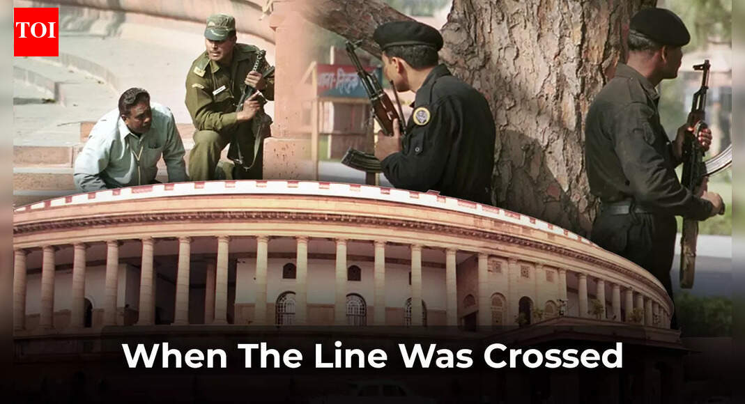 Terrorists attacked India’s Parliament on December 13, 2001. This event brought the threat of terrorism to the nation’s core. Security forces bravely fought back, preventing a greater crisis. The attack reshaped India’s security architecture, leading to enhanced surveillance and intelligence sharing. It remains a critical moment in India’s fight against terrorism. 24 years of 2001 Parliament attack On the afternoon of December 13, 2001, India witnessed a deadly assault on its democracy. A group of Pakistan-trained terrorists drove into the Parliament complex in a stolen white ambassador car and opened fire, leading to a gun battle that lasted nearly half an hour. For millions who watched the chaos unfolding live on television, the threat of terrorism suddenly felt far more real than ever before. For the first time, what had remained confined to the sarhad pushed its way to the very periphery of Sansad. It was a day that forced India to confront a question it had not asked so urgently until then. How vulnerable was the soul of Indian democracy?A military-precision strikeThe terrorists, armed with automatic rifles, grenades and explosives, moved with a precision that caught security personnel off guard. They had arrived in an ambassador fitted with a counterfeit home ministry sticker and Parliament labels, a deception that helped them pass through the initial barricades. White Ambassador Militants used to enter the Indian Parliament House kept aside inside the Parliament House, in New Delhi on December 13, 2013. (Photo: Times content.com)The suspicious movement of the beacon-fitted white car was first spotted by CRPF’s woman constable Kamlesh Kumari and Watch and Ward staff JP Yadav when it entered from the main gate on Parliament Street and started speeding. Both JP Yadav and Kamlesh Kumari ran from gate number 11 to stop it, only to fall to the bullets of the jihadists. Kumari was awarded the Ashok Chakra by the President for her valiant effort. The Ashok Chakra is India’s highest peacetime gallantry award given for exemplary courage and self-sacrifice away from the battlefield.After abandoning the car at gate 11, the terrorists ran towards gate number one, where head constable YB Thapa and constable Sukhvinder Singh, taking guard behind a pillar and a wall, fired at one of the terrorists, a fidayeen (suicide bomber), who blew himself up.Within minutes, the Parliament complex, typically defined by routine movement during the winter session, was transformed into a war-like zone. Gunfire crackled across the grounds. Smoke drifted through the corridors. Officers scrambled for cover as calls for reinforcements echoed across the compound. Security guards taking position with gun inside Indian Parliament buildings as there is a terror attack in the arena of the Parliament House, in New Delhi on December 13, 2001. (Photo: Times content.com)Realising they had triggered a full-blown response, the attackers scaled a wall near Gate 11, shed their civilian clothes and revealed olive-green fatigues. Each carried a Kalashnikov assault rifle, ammunition and several grenades.Gun battle at the Republic’s nerve centreSecurity forces reacted quickly. Personnel from the CRPF, Delhi Police and Parliament Security cordoned off the area and engaged the gunmen. A fierce gunfight erupted as the terrorists attempted to breach deeper into the complex.The confrontation lasted a little under thirty minutes but left an impact far beyond its duration. One terrorist detonated his suicide vest after being shot by security forces. The others were neutralised before they could enter the main building, where hundreds of Members of Parliament (MPs) were gathered. National Security Commandos stand guards and taking position with gun outside Indian parliament buildings as there is a terror attack in the arena of the Parliament House, in New Delhi on December 13, 2001. (Photo: Times content.com)By the end of the encounter, nine people had died, including six security personnel and gardener Desh Raj, who was caught in the sudden barrage of bullets, along with the five terrorists. Eighteen others were injured, among them twelve security personnel and a television cameraman who had been covering the events of the day. Delhi police commandos keep vigil outside the Indian parliament buildings as there is a terror attack inside the Parliament House, in New Delhi on December 13, 2001. (Photo: Times content.com)The bravery of the security teams prevented what could have escalated into an unprecedented constitutional crisis. Yet the proximity of the attack to the nation’s elected representatives exposed a terrifying reality. India’s most protected address had been penetrated with alarming ease!Who were the attackers?Investigations identified the attackers as Pakistani nationals linked to Hafiz Saeed’s Lashkar-e-Taiba (LeT) and Masood Azhar’s Jaish-e-Mohammed (JeM), two groups that Indian intelligence agencies and global counter-terror networks had already flagged as rising threats in the region.The five terrorists were Hamza, Haider, Rana, Raja and Mohammad, who were trained at the direction of Pakistan’s Inter-Services Intelligence (ISI).The attack was the outcome of a pact between JeM chief Maulana Masood Azhar and Zakir-ur-Rehman of LeT, the then Delhi Police commissioner Ajai Raj Sharma had said soon after the incident.Indian agencies found strong evidence suggesting that the assault was conceived as a symbolic attack meant to cripple India’s sovereignty. The attackers reportedly intended to storm the main building and take lawmakers hostage or kill them, an outcome that would have pushed the subcontinent into an extreme and unpredictable crisis.Conspiracy that stretched beyond attackersThe Delhi Police Special Cell took charge of the investigation. Within days, they traced the conspiracy to a network of handlers, facilitators and contacts in Delhi and Kashmir.Mohammed Afzal Guru emerged as the key figure who had arranged logistics for the attackers. He secured the car used in the attack, provided a safe house and coordinated communication between the terrorists and their handlers. His cousin, Shaukat Hussain Guru, along with Shaukat’s wife, Afsan Guru, were arrested for aiding elements of the plot. Delhi University lecturer SAR Geelani was also taken into custody but was later acquitted on appeal.Investigators recovered coded documents, explosives and communication devices from hideouts connected to the group. They also uncovered detailed reconnaissance notes that showed the terrorists had surveyed the Parliament complex days before the attack. A security Guards peeping inside the Indian parliament buildings through a wall as there is a terror attack inside the Parliament House, in New Delhi on December 13, 2001. (Photo: Times content.com)Afzal Guru was ultimately convicted and sentenced to death for his role as the main conspirator. After years of legal proceedings and political debate, he was executed in 2013.Operation Parakram: A military standoff The Parliament attack led to Operation Parakram, one of the largest military mobilisations on the India-Pakistan border since the 1971 war. Nearly half a million troops were deployed along the Line of Control (LoC) and the international border. The two nuclear-armed neighbours stood eyeball to eyeball for almost ten months. Photo: Generative AIIndia identified Pakistan’s Inter-Services Intelligence (ISI) as the force supporting the terror infrastructure behind the attack. Islamabad, however, denied the charges but faced intense global pressure to take action.General Pervez Musharraf, then Pakistan’s President, condemned terrorism publicly and, in a hogwash attempt, announced a ban on Lashkar-e-Taiba (LeT), Jaish-e-Mohammed (JeM) and other extremist organisations. Musharraf also promised reforms in madrassa regulation, which was, again, a load of baloney. A turning pointThe Parliament attack forced India to rethink its internal security architecture. Parliament received a massive overhaul in surveillance, access control and perimeter security. Agencies adopted more coordinated protocols, and several new counter-terror mechanisms were institutionalised.The attack also exposed weaknesses in intelligence sharing. A series of post-incident reviews led to reforms in how intelligence agencies exchanged information and monitored cross-border terror networks.India’s counter-terror approach became more centralised, structured and technologically driven in the years that followed.Parliament became one of the most heavily guarded zones in the country, with multi-layered access control, biometric passes, expanded CCTV coverage, permanent Quick Reaction Teams and strengthened perimeter checks. Security guards on the arms position with gun on the top of wall inside the Parliament House compound searching for terrorists during an suicide attack, in New Delhi on December 13, 2001. (Photo: Times content.com) Similar upgrades were carried out across other high-security government buildings, including the Seva Teerth (PMO) and Rashtrapati Bhavan. Intelligence-sharing mechanisms between the Intelligence Bureau, R&AW, Delhi Police and state agencies were streamlined to allow real-time information flow. Counter-terror units such as the Special Cell and the National Security Guard saw significant expansion in manpower, training and equipment, with greater emphasis on urban combat readiness, surveillance technology and coordinated response drills. Security forces received modernised weapons, protective gear and communication systems, while airports underwent rigorous audits and enhanced screening protocols to plug vulnerabilities exposed by past terror operations.The passage of the Prevention of Terrorism Act (POTA) in 2002 strengthened the legal framework for tackling terror networks and handling terror-related evidence. VIP protection protocols were revised, with tighter security during Parliament sessions and dedicated commando teams for ministers.A legal and political aftermath In 2002, a designated POTA court convicted Afzal Guru of conspiracy and waging war against the nation, holding that the attack could not have been executed without his support, even though he was not part of the armed assault inside Parliament. He was sentenced to death. The same court convicted his cousin, Shaukat Hussain Guru, but acquitted Afsan Guru and SAR Geelani due to the lack of evidence.The Delhi high court upheld Afzal Guru’s death sentence in 2003. In 2005, the Supreme Court confirmed the conviction and sentence, ruling that the chain of circumstantial evidence proved his role in the conspiracy and that the case met the “rarest of rare” standard. Mohd Afzal Guru, the prime accused in the Parliament attack case immediately after getting death sentence from a trial court in Delhi on December 16, 2002.Afzal Guru filed a mercy petition with the President APJ Abdul Kalam in 2006. After prolonged delay, the petition was rejected in February 2013. He was executed by hanging at Tihar Jail on February 9, 2013, ending one of India’s most closely scrutinised terror-related legal cases.The execution immediately triggered political reactions across the spectrum over the prolonged delay in carrying out the sentence. While the Congress-led United Progressive Alliance (UPA) government maintained that the hanging followed due legal process, the then home minister Sushil Kumar Shinde said all legal and constitutional procedures had been exhausted. Congress spokesperson Rashid Alvi also stated that the law had taken its course and urged against politicising the execution.The Bharatiya Janata Party (BJP) welcomed the execution but criticised the government for not acting sooner despite the Supreme Court’s 2005 verdict. Senior BJP leader Arun Jaitley described the hanging as “delayed justice,” while then Gujarat chief minister Narendra Modi said it was “better late than never,” questioning why the sentence had remained pending for years.Moment that reshaped securityThe Parliament attack is not just an event in the archives of India’s national security history. It is a reference point that continues to influence how India perceives, prepares for and responds to terror threats.Every major terror alert, every security drill at critical installations, and every diplomatic exchange with Pakistan carries, somewhere beneath the surface, the weight of December 13, 2001.It remains a reminder of how close India came to a catastrophe that could have altered the country’s constitutional and democratic fabric. It also stands as a testament to the security personnel who prevented that outcome, often at the cost of their own lives.Why the attack still matters todayFor a generation born after 2001, the Parliament attack may seem like a distant chapter in history. But the recent terror strike in Delhi, after more than a decade, abruptly rekindled that memory, revealing how deeply such attacks have shaped India’s sense of vulnerability, its security framework and its public consciousness.  Officers from various security agencies investigate the spot after a blast occurred in a parked car near Red Fort, leaving multiple vehicles in flames, in New Delhi. (PTI photo)On the evening of November 10, horror pierced through the heart of the Capital. Delhiites followed the development with nerves stretched thin and bated breath as fear surged through the collective memory. Fear that revived chilling reminders of the years when a palpable dread lived rent-free in the subconscious of every citizen, particularly those in metros.The terror incident in the heart of the Rajdhaanireopened old wounds from the past, with the attack on Parliament, which is around 6.5 km away from the Red Fort, being the first thought to resurface for many.End of ArticleFollow Us On Social MediaVideos‘Namaste Trump’ Era Is Over As India–US Relations Turn Fragile Over Tariffs, Says Jairam RameshHouse Democrats Push To Scrap Donald Trump’s India Tariffs As Congress Challenges Emergency PowersMessi’s Kolkata Visit Turns Chaotic As Angry Fans Vandalise Banners At Salt Lake Stadium’PM Not Always Wrong’: Ex-Congress Leader Ashwani Kumar, Calls Party Revival A National ObligationAction Over Rhetoric: CDS Anil Chauhan Sends A Calm But Clear Signal To Pakistan Amid Op SindoorWhen Optics Fail: Top Five Global Moments That Turned Pakistan PM Shehbaz Sharif Into A Meme’No Free Lift For India’: PM Modi’s Chief Economic Adviser Says China Won’t Repeat West’s MistakeMessi Lands In Kolkata At 2.26am, City Erupts As GOAT India Tour Sparks Midnight Frenzy Scenes Now!’No Place For Tukde Tukde Slogans’: RSS Chief Mohan Bhagwat Warns Against Divisive Language In IndiaIndia Speeds Up Visas For Chinese Businesses Amid Thaw In Ties; Beijing Calls It ‘Positive Move’123Photostories5 reasons why ‘Made-in-India’ sneakers are having a momentWhat your dad secretly taught you about lifeYour hidden spiritual gift revealed… based on your date of birthLonger locals, more relief: Western Railway begins work to extend 15-car locals up to Bandra7 Brilliant leftover rice recipes that are a must tryBanarasi beauty to modern touch: ‘Bigg Boss 19’ Tanya Mittal’s top 7 saree looksDelhi Metro begins construction on Golden Line’s Saket–Lajpat corridor – India’s 1st 3-coach routeLife Lessons You Can Learn From Lord Ganesha According To Your Birth DateThe unluckiest film title in Bollywood history: How one name triggered flops, career crashes, and chaosWhat your energy attracts when you’re tired, angry or hopeful123Hot PicksMukesh Ambani vs Gautam AdaniDonald TrumpAnurag ThakurGold rate todaySilver rate todayPublic Holidays NovemberBank Holidays NovemberTop TrendingSherrone MooreKell MooreH1B Fee HikeWho is Mia SoretyWho is Jeff ShiverNick FuentesDaniel JonesMeghan MarkleShehbaz SharifPaige Shiver Net Worth