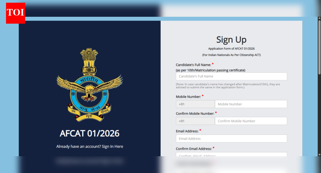 IAF AFCAT 1 registration deadline 2026 extended: Apply online by this date