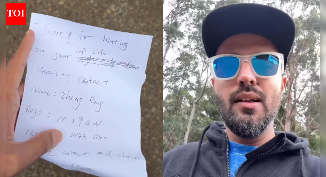 In a captivating viral video, an Indian vlogger shared his experience in Australia, where he stumbled upon a touching handwritten note on a car after a trivial parking accident. This simple yet profound act, complete with contact information for potential damage claims, stood in stark contrast to the reactions often seen in India. Screengrab: Instagram/ devang_sethi Sethi posted a video of him showing a handwritten note left on another car in a parking lot. The note read: “Sorry for hitting on your left side door”, along with contact details for the car owner to claim damages, adding, “Please contact and claim your damages.”In the clip, he can be seen explaining why the incident caught his attention. He contrasted the situation with what he believes often happens in India, saying that if someone were to hit another person’s car, they would most likely flee the spot. “In Australia, people are so considerate that the person who caused the damage actually left a note asking the car owner to claim the damages,” he noted. “Just shows you that a country becomes great because of its people.” He captioned the clip: “Australian people are cute (maybe it was a tourist) But worth sharing.”The clip also drew more emotional responses. One viewer remarked, “Absolutely right, people in our country will kill each other over a damage let alone settling damages.”About the AuthorTOI World DeskAt TOI World Desk, our dedicated team of seasoned journalists and passionate writers tirelessly sifts through the vast tapestry of global events to bring you the latest news and diverse perspectives round the clock. With an unwavering commitment to accuracy, depth, and timeliness, we strive to keep you informed about the ever-evolving world, delivering a nuanced understanding of international affairs to our readers. Join us on a journey across continents as we unravel the stories that shape our interconnected world.Read MoreEnd of ArticleFollow Us On Social MediaVideos‘Truly Historic’: PM Modi’s Jordan Visit to Mark 75 Years of Diplomatic TiesCongress Questions BJP’s Renaming Of MGNREGA, Hits Out At Gandhi HatredMessi Event Chaos In Kolkata Triggers BJP Attack On Mamata Over Law Order And MismanagementMessi Event Chaos In Kolkata: Bengal Police Detain Organiser, Refunds Announced‘Namaste Trump’ Era Is Over As India–US Relations Turn Fragile Over Tariffs, Says Jairam RameshHouse Democrats Push To Scrap Donald Trump’s India Tariffs As Congress Challenges Emergency PowersMessi’s Kolkata Visit Turns Chaotic As Angry Fans Vandalise Banners At Salt Lake Stadium’PM Not Always Wrong’: Ex-Congress Leader Ashwani Kumar, Calls Party Revival A National ObligationAction Over Rhetoric: CDS Anil Chauhan Sends A Calm But Clear Signal To Pakistan Amid Op SindoorWhen Optics Fail: Top Five Global Moments That Turned Pakistan PM Shehbaz Sharif Into A Meme123Photostories7-day easy-to-make breakfast recipes for weight loss5 Indian flowers that fill the winter wonderland with a dash of coloursNike Air Jordan 1 to Adidas Yeezy: The 5 best-selling and most desired sneaker pairs of all timesEarly signs of metabolic syndrome most people miss: How to reverse themKohinoor and 5 other legendary diamonds every diamond lover should know aboutLow on Energy? Read This According To Your Birth Date5 everyday habits that unknowingly attract rhodents, insects, lizards into your homeThis actress went from TV star to OTT sensation, has a history with Karan Kundrra, and is now linked to a popular cricket commentatorVadodara-Mumbai Expressway Expansion: Rs 100 Crore Construction of 14km Morbe-Kalamboli Road Begins to Ease Traffic and Freight5 reasons why ‘Made-in-India’ sneakers are having a moment123Hot PicksMukesh Ambani vs Gautam AdaniDonald TrumpAnurag ThakurGold rate todaySilver rate todayPublic Holidays NovemberBank Holidays NovemberTop TrendingDelhi SchoolJohn CenaMessi Kolkata EventWho is Mia SoretyWho is Jeff ShiverNick FuentesDaniel JonesMeghan MarkleShehbaz SharifPaige Shiver Net Worth