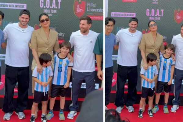 After Shah Rukh Khan, Kareena Kapoor meets football ‘G.O.A.T’ Lionel Messi with her sons Taimur Ali Khan and Jehangir Ali Khan |