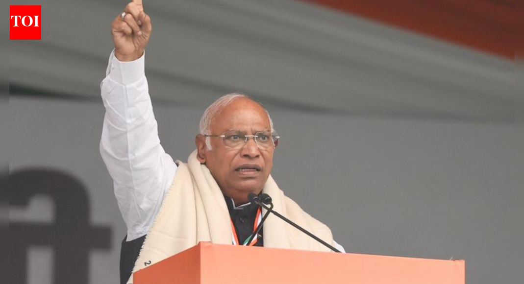 Congress chief Mallikarjun Kharge said that he skipped his son’s operation to protest alleged “vote chori” and Special Intensive Revision, calling it crucial to “save 140 crore people.” He labelled BJP “gaddars” and “dramebaaz,” asserting only Congress ideology can protect the Constitution from being destroyed by the BJP’s agenda. Rahul Gandhi was lauded for leading the fight. Kharge at Congress rally (Image credit: Congress X handle) NEW DELHI: As the Congress held a mega rally protesting the nationwide special intensive revision (SIR) and “vote-chori”, party president Mallikarjun Kharge on Sunday said he skipped his son’s operation in Bengaluru to attend the rally at Delhi’s Ramlila Maidan. He called it more important “to save 140 crore people.””Didn’t go for son’s operation to Bengaluru, came here as I have to save 140 crore people,” said Kharge while addressing the gathering.Congress Shows Rift As Odisha MLA Writes To Sonia Gandhi Seeking Kharge’s Removal, Priyanka’s RiseKharge also launched a scathing attack on the BJP, accusing those involved in “vote chori” of being “gaddars” who need to be removed from power to protect the voting rights and the Constitution. “The BJP people are ‘gaddars’ (traitors) and ‘dramebaaz’ (indulge in theatrics). They need to be removed from power,” he said.Alleging that the ideology of the Manusmriti, Rashtriya Swayamsevak Sangh (RSS), and the BJP will “destroy the nation,” Kharge claimed that only Congress’s ideology can safeguard India’s Constitution. “Only Congress party’s ideology can save the nation; ideology of (Mohan) Bhagwat, (Madhav Rao) Gowalkar Guruji, or the Manusmriti will not save the nation, but destroy it. The path the BJP, PM Modi is going, slowly and steadily, they are trying to finish the Constitution,” he said.Kharge praised Rahul Gandhi for leading the fight to “save the country” and urged citizens to strengthen Congress’s ideology. “Rahul Gandhi is fighting for the country, and to strengthen that fight is the responsibility of us all, that is what I want to request you all. If you do strengthen those ideas then it is your loss, the country’s loss, not his loss. If you want to save the country, if you want to save your vote, protect it, if you want to save the Constitution, then you can work for yourself. The work of bringing forward our ideology, ideas, is being done by Rahul Gandhi, Sonia Gandhi, today Priyanka is also doing,” he said.Kharge also accused the BJP of trying to “enslave people under the guise of Hinduism.” “Everyone is there under the Hindu religion, but under the guise of Hinduism, they want to enslave people. If you want to be a slave, if you give up your self-respect, then you will be finished. The freedom we got (from the Britishers) was given by Congress. Did Modi give it? Modi was not even born then. Amit Shah was just a kid then. These people talk against Nehru, Gandhi, and Ambedkar,” he said.He added, “They want to pretend that Nehru and Sardar Vallabhbhai Patel were fighting, and on the other hand, they do vote chori. These are traitors; you have to remove these traitors. If you want to protect your rights and become stronger, remove these traitors. On that issue too, Rahul Gandhi walked 800 kilometres.”The rally comes amid heightened political activity surrounding Congress’s campaign against alleged electoral irregularities, including “vote chori” and the Special Intensive Revision (SIR) issue. Party leaders, including Rahul Gandhi and Priyanka Gandhi, also addressed the gathering, with Priyanka accusing the BJP of avoiding real issues such as inflation and pollution, choosing instead to debate the origins of the song Vande Mataram.About the AuthorTOI News DeskThe TOI News Desk comprises a dedicated and tireless team of journalists who operate around the clock to deliver the most current and comprehensive news and updates to the readers of The Times of India worldwide. With an unwavering commitment to excellence in journalism, our team is at the forefront of gathering, verifying, and presenting breaking news, in-depth analysis, and insightful reports on a wide range of topics. The TOI News Desk is your trusted source for staying informed and connected to the ever-evolving global landscape, ensuring that our readers are equipped with the latest developments that matter most.”Read MoreEnd of ArticleFollow Us On Social MediaVideosMessi Kolkata Event Chaos: Organiser Satadru Dutta Denied Bail, Sent To 14-Day Police CustodyVIPs First, Fans Later: Messi’s Kolkata Tour Flop Exposes Misplaced PrioritiesRahul Gandhi Posts Video With Messi During Hyderabad GOAT India Tour StopTharoor Warns India Faces Growing Anti-Migrant Sentiment, Says “It’s Not Just In The West”Bhutia hits out at VIP culture, says Messi Kolkata chaos tarnishes India’s imageRam Temple Trust Prepares For Massive Pilgrim Rush As Ayodhya Eyes Kumbh-Scale CrowdsAssam CM Himanta Biswa Sarma Slams VIP Culture After Messi Event Chaos in West BengalMessi Lights Up Bandra-Worli Sea Link in Mumbai Ahead of Fan Meet, City Excited to Greet Star”Very Disappointing” Former Captain Bhutia Criticises VIP Mismanagement at Messi Show‘Truly Historic’: PM Modi’s Jordan Visit to Mark 75 Years of Diplomatic Ties123PhotostoriesLuna to Mochi: Adorable dog names trending right nowThis Bollywood epic took 23 years to make, lost its actors and director along the way, was called cursed, released unfinishedAlbert Einstein once said, “You never fail until you stop trying”: 5 important lessons it teaches students3 heart-strengthening recipes shared by American Heart AssociationShilpa Shetty just revived the glory of 700-year-old Patan Patola sarees7 animals that build underground hidden homes !Inside photos: Messi event at Kolkata Salt Lake Stadium descends into chaosIn pictures: Asia’s longest ski drag lift inaugurated at GulmargChennai connectivity boost: Kilambakkam skywalk to bridge bus terminus and new rail station; works gather paceThis actress debuted with Akshaye Khanna, became a Chiranjeevi favourite in the South, and married Kareena Kapoor’s reel ‘boyfriend’123Hot PicksMukesh Ambani vs Gautam AdaniDonald TrumpAnurag ThakurGold rate todaySilver rate todayPublic Holidays NovemberBank Holidays NovemberTop TrendingDelhi SchoolJohn CenaMessi Kolkata EventKyle TuckerMLB Trade RumorsBoston Red SoxDelhi AQIFernando Mendoza MomMessi Event Organiser Satadru DuttaWho is Paige Shiver