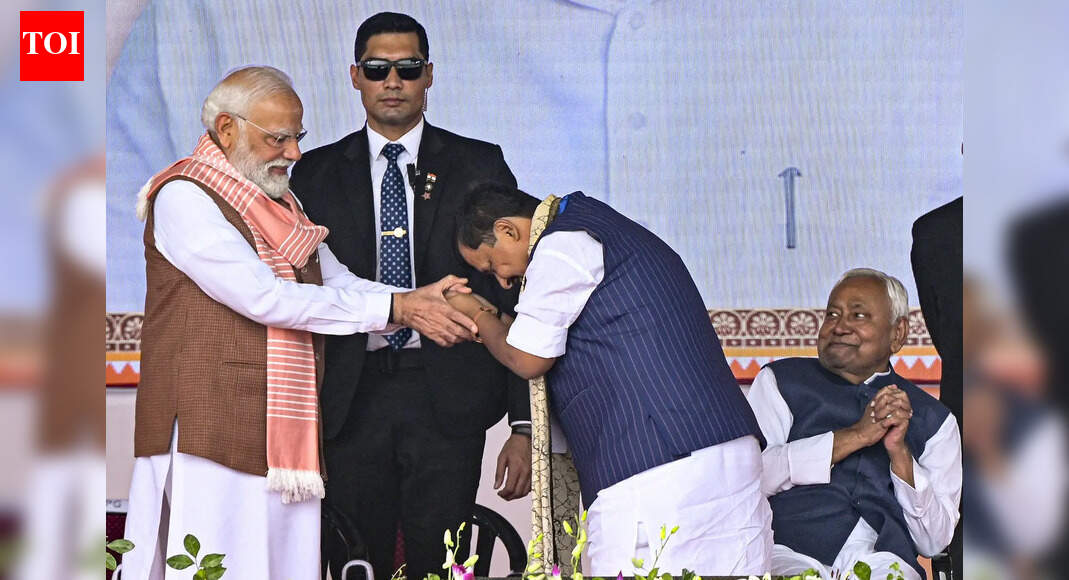 Prime Minister Narendra Modi and Union home minister Amit Shah congratulated Nitin Nabin on his appointment as BJP National Working President. Nabin, a five-time MLA and former Bihar minister, is lauded for his organizational experience and dedication. His political journey began in student politics, building a strong base before entering electoral politics and focusing on urban development. Prime Minister Narendra Modi being greeted by BJP MLA Nitin Nabin (PTI photo/file) NEW DELHI: Prime Minister Narendra Modi on Sunday congratulated Bihar minister Nitin Nabin, who was appointed working BJP president to replace incumbent party chief JP Nadda.PM Modi called Nabin a “young and industrious leader with rich organisational experience and has an impressive record as MLA as well as Minister in Bihar for multiple terms”.”He has diligently worked to fulfil people’s aspirations. He is known for his humble nature and grounded style of working. I am confident that his energy and dedication will strengthen our Party in the times to come. Congratulations to him on becoming the BJP National Working President,” PM Modi wrote on X.About the AuthorTOI News DeskThe TOI News Desk comprises a dedicated and tireless team of journalists who operate around the clock to deliver the most current and comprehensive news and updates to the readers of The Times of India worldwide. With an unwavering commitment to excellence in journalism, our team is at the forefront of gathering, verifying, and presenting breaking news, in-depth analysis, and insightful reports on a wide range of topics. The TOI News Desk is your trusted source for staying informed and connected to the ever-evolving global landscape, ensuring that our readers are equipped with the latest developments that matter most.”Read MoreEnd of ArticleFollow Us On Social MediaVideosMessi Kolkata Event Chaos: Organiser Satadru Dutta Denied Bail, Sent To 14-Day Police CustodyVIPs First, Fans Later: Messi’s Kolkata Tour Flop Exposes Misplaced PrioritiesRahul Gandhi Posts Video With Messi During Hyderabad GOAT India Tour StopTharoor Warns India Faces Growing Anti-Migrant Sentiment, Says “It’s Not Just In The West”Bhutia hits out at VIP culture, says Messi Kolkata chaos tarnishes India’s imageRam Temple Trust Prepares For Massive Pilgrim Rush As Ayodhya Eyes Kumbh-Scale CrowdsAssam CM Himanta Biswa Sarma Slams VIP Culture After Messi Event Chaos in West BengalMessi Lights Up Bandra-Worli Sea Link in Mumbai Ahead of Fan Meet, City Excited to Greet Star”Very Disappointing” Former Captain Bhutia Criticises VIP Mismanagement at Messi Show‘Truly Historic’: PM Modi’s Jordan Visit to Mark 75 Years of Diplomatic Ties123PhotostoriesLuna to Mochi: Adorable dog names trending right nowThis Bollywood epic took 23 years to make, lost its actors and director along the way, was called cursed, released unfinishedAlbert Einstein once said, “You never fail until you stop trying”: 5 important lessons it teaches students3 heart-strengthening recipes shared by American Heart AssociationShilpa Shetty just revived the glory of 700-year-old Patan Patola sarees7 animals that build underground hidden homes !Inside photos: Messi event at Kolkata Salt Lake Stadium descends into chaosIn pictures: Asia’s longest ski drag lift inaugurated at GulmargChennai connectivity boost: Kilambakkam skywalk to bridge bus terminus and new rail station; works gather paceThis actress debuted with Akshaye Khanna, became a Chiranjeevi favourite in the South, and married Kareena Kapoor’s reel ‘boyfriend’123Hot PicksMukesh Ambani vs Gautam AdaniDonald TrumpAnurag ThakurGold rate todaySilver rate todayPublic Holidays NovemberBank Holidays NovemberTop TrendingDelhi SchoolJohn CenaMessi Kolkata EventKyle TuckerMLB Trade RumorsBoston Red SoxDelhi AQIFernando Mendoza MomMessi Event Organiser Satadru DuttaWho is Paige Shiver