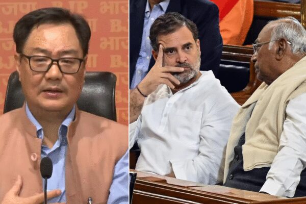 Union Minister Kiren Rijiju has demanded an apology from Congress leaders Mallikarjun Kharge and Rahul Gandhi following the surfacing of videos showing party workers chanting slogans to “eliminate” Prime Minister Narendra Modi. Rijiju stated that the BJP-NDA has never threatened anyone’s life and questioned the Congress’s mentality.  NEW DELHI: Parliamentary affairs minister Kiren Rijiju has demanded apology from leader of oppositions in both the houses — Mallikarjun Kharge and Rahul Gandhi — a day after videos of Congress workers sloganeering “eliminate” Prime Minister Narendra Modi surfaced on social media.”Both the LoPs in Lok Sabha and Rajya Sabha should apologise,” Rijiju said. He further claimed that the BJP or NDA had “never disrespected anyone’s parents or threatened anyone’s life.” “BJP-NDA has never disrespected anyone’s parents or threatened anyone’s life. We oppose people in different ways and criticise them, as politics allows in a democracy, but to kill someone, there has never been such a thought. What kind of mentality is this, that Congress leaders openly declared to kill someone?” he questioned.”The world and the country acknowledge PM Modi, and if some opposition leaders speak of killing him, it’s deeply saddening. Merely condemning it will not help. The Congress chief and the LoP must apologise to the country from the floor of the House,” he added.Several BJP leaders had shared a video on Sunday alleging the “real agenda” behind its SIR, ‘vote chori’ rally in Delhi was to “eliminate” Prime Minister Narendra Modi.”So the agenda is clear. It’s not about SIR. It is about Sanvidhan pe vaar. Congress leaders chanting ‘Kabr khudegi Modi ki, aaj nahi to kal khudegi’,” BJP spokesperson Shehzad Poonawalla said.”Recently Ragini Nayak had also tweeted an AI Video showing him as a chaiwala. In name of SIR – they want to eliminate PM Modi? Recently Rahul Gandhi threatened ECI too. So far Cong has abused PM Modi 150 + times,” he added.The Congress organised a massive rally at Ramlila Maidan in New Delhi, stepping up its agitation over alleged “vote theft” and the special intensive revision of electoral rolls. The demonstration, branded “Vote Chor, Gaddi Chhod”, was held amid heightened political tensions, coming just days after heated confrontations between the government and the Opposition in Parliament over the credibility of the electoral process.About the AuthorTOI News DeskThe TOI News Desk comprises a dedicated and tireless team of journalists who operate around the clock to deliver the most current and comprehensive news and updates to the readers of The Times of India worldwide. With an unwavering commitment to excellence in journalism, our team is at the forefront of gathering, verifying, and presenting breaking news, in-depth analysis, and insightful reports on a wide range of topics. The TOI News Desk is your trusted source for staying informed and connected to the ever-evolving global landscape, ensuring that our readers are equipped with the latest developments that matter most.”Read MoreEnd of ArticleFollow Us On Social MediaVideosSambit Patra Criticises Congress ‘Vote Chor, Gaddi Chhod’ Rally At Delhi’S Ramlila MaidanPM Modi Condemns “Ghastly” Sydney Terror Attack, Reiterates India’s Zero Tolerance For TerrorBihar Minister Nitin Nabin Appointed National Working President Of BJP‘Amit Shah’s Hands Were Shaking’: Rahul Gandhi Hits Out At BJP-RSS, Warns EC In ‘Vote Chori’ Rally‘Didn’t Go For Son’s Operation’: Kharge Lauds Rahul Gandhi In ‘Vote Chori’ Rally, Calls BJP ‘Gaddar’Messi Kolkata Event Chaos: Organiser Satadru Dutta Denied Bail, Sent To 14-Day Police CustodyVIPs First, Fans Later: Messi’s Kolkata Tour Flop Exposes Misplaced PrioritiesRahul Gandhi Posts Video With Messi During Hyderabad GOAT India Tour StopTharoor Warns India Faces Growing Anti-Migrant Sentiment, Says “It’s Not Just In The West”Bhutia hits out at VIP culture, says Messi Kolkata chaos tarnishes India’s image123PhotostoriesUniverse Guidance Based On Your Birth NumberAIIMS study finds heart disease as the leading cause of sudden death in people under 45: 5 ‘unusual’ warning signs you should pay attention toPeople born in these months are emotionally older than their age (check your birth month!)‘Gumnaam’, ‘Gupt’, ‘100 Days’: Old Bollywood classics we never thought would do justice to the murder mystery genre7 low-maintenance vegetables to grow on your balcony garden‘Yeh Un Dinon Ki Baat Hai’ to ‘Kya Mast Hai Life’: Television shows that gave friendship goalsThought of the day for kid: “Great things never come from comfort zones”Boiled potato vs fried potato: How does cooking style impact blood sugar levelsLavanya Tripathi birthday special: Her best fashion momentsThis is how chia seeds impact blood pressure: 5 facts to know before consuming them123Hot PicksMukesh Ambani vs Gautam AdaniDonald TrumpAnurag ThakurGold rate todaySilver rate todayPublic Holidays NovemberBank Holidays NovemberTop TrendingDelhi SchoolMLB Trade RumorsNFL PlayoffPhilip River KidsTristan Jarry TradeBoston Red SoxDelhi AQILebron JamesDelarum PouyabaharWho is Paige Shiver