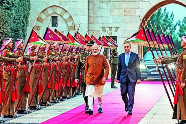 Expressing hope for peace and stability in the West Asia region, PM Narendra Modi underlined the significance of efforts to counter terrorism, extremism and radicalisation in a meeting with Jordan’s King Abdullah II.Abdullah conveyed strong support for India’s fight against terrorism and condemned terror in all its forms and manifestations, said an Indian readout. Modi also reaffirmed India’s support for efforts being made to achieve durable peace in the region.Modi arrived in Amman for what is the first full-fledged bilateral visit by an Indian PM to the country in 37 years. He had in 2018 transited through Jordan on his way to Palestine. The PM is on a three-nation trip to Jordan, Ethiopia and Oman. The leaders also discussed efforts to expand cooperation in areas like trade, fertilisers, digital technology and infrastructure.“On Gaza, from the beginning, your role has been active and positive. It is the hope of all of us that peace and stability remain in this region,” said Modi in his opening remarks.According to Jordan, the need to step up the humanitarian response in Gaza and ensure implementation of the agreement to end the war on the Strip was also discussed. “Against terrorism, our shared and clear stance exists. Under your leadership, Jordan has given a strong and strategic message to all of humanity against terrorism, extremism, and radicalisation,” he added.During the restricted meeting earlier, the leaders discussed giving more strength to cooperation in this area, with Modi recalling the king’s participation in 2018, during his India visit, in a conference on Islamic Heritage. “I remember that our first meeting happened in 2015 at an event focused on countering violent extremism on the sidelines of the UN. You had given inspirational remarks on this subject then too. To promote moderation, your efforts are extremely important not just regionally but for global peace as well,” Modi told Abdullah, adding both sides would continue moving forward solidly in this direction together.In a special gesture, on arrival at the airport in Amman, Modi was received by Jordanian PM Jafar Hassan and accorded a ceremonial welcome. This full-fledged bilateral visit to Jordan is taking place after a span of 37 years, coinciding with the 75th anniversary of the establishment of diplomatic relations between the two countries, said MEA in a statement.Noting that India was Jordan’s 3rd largest trading partner, Modi proposed the two countries should aim to enhance bilateral trade to US$ 5 billion over next five years. On the sidelines of the visit, govts of Jordan and India are due to sign MoUs on renewable energy and water resource management, a cultural exchange programme, a letter of intent on cooperation in the field of digital transformation, and a twinning agreement between the city of Petra and Ellora Caves site in India.In his departure statement earlier, PM Modi said that India shares both age-old civilisational ties, as well as extensive contemporary bilateral relations, with the countries he’s visiting.End of ArticleFollow Us On Social MediaVideosIndian Army Displays Turkish Yiiha Drone Used By Pakistan During Operation SindoorPM Modi Arrives In Jordan, Receives Warm Welcome By Indian Diaspora In AmmanUS Starts Mandatory Social Media Checks For H-1B Visas Leaving Indian Professionals Most ExposedBJP’s Succession Script Repeats: Why Nitin Nabin Is Working President, And Not Nadda’s ReplacementEnd Of MGNREGA? What VB–G Ram G Means For Rural Workers, Farmers And Viksit Bharat PlanFrom Missiles To Torpedoes, DRDO Outlines India’s Big Defence Push For Near-Term Battlefield EdgePM Modi Begins Jordan, Ethiopia, Oman Tour To Boost Ancient Ties, Expand India’s Global South RoleIndian Diaspora Members Prepare Cultural Performances Ahead Of PM Modi’s Jordan VisitFrom Power Cuts To 500 GW Grid, India Emerges As Global Data Centre Hub Under Modi: Piyush GoyalCong’s ‘Modi Teri Kabr Khudegi’ Slogan Sparks Uproar, NDA Seeks Apology As Parliament Grinds To Halt123PhotostoriesDear Comrade, Pelli Choopulu and Arjun Reddy; Breakthrough performances that redefined the Telugu lover boyDhurandhar, Chhaava, Mom; Challenging roles played by Akshaye Khanna5 adorable pink animals stealing the wildlife spotlight5 beautiful Romeo and Juliet quotes that will steal your hearts‘Damini’, ‘OMG! Oh My God’, ‘Prem Rog’: Bollywood movies that sparked social change and redefined mainstream storytelling5 pet fish that change colour and why it happens6 Traditional egg curries from different parts of the countryAnkita Lokhande and Vicky Jain’s love story: From being close friends to getting remarried in EuropeUttarakhand Govt announces snow leopard tour to boost winter tourism; 5 other Indian spots to see the Big CatMrunal Thakur’s colourful Paithani saree is a bold love letter to Maharashtrian culture123Hot PicksBondi beach attackCorona RemediesJetBlue flight VenezuelaGold rate todaySilver rate todayPublic Holidays NovemberBank Holidays NovemberTop TrendingJaylen Warren InjuryAuston MatthewsVanessa BryantLeBron JamesBukayo Saka and Tolami Benson Net WorthConnor McDavidDylan HollowayLebron JamesAdam FoxBam Adebayo