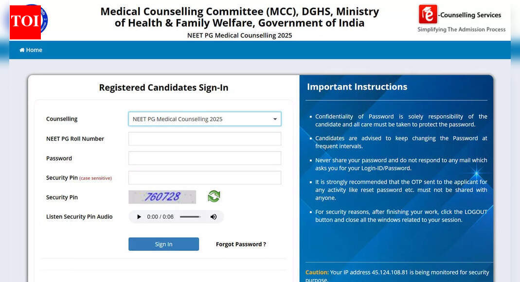 NEET PG 2025 round 2 result today: Here’s how to check MCC seat allotment PDF at mcc.nic.in