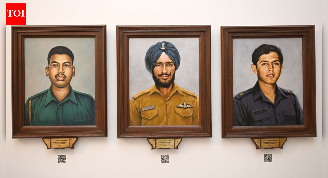PM  Modi shared images of Param Vir heroes (Image/X@narendramodi)  NEW DELHI: Prime Minister Narendra Modi on Wednesday said portraits of soldiers from the British era at Rashtrapati Bhavan have been replaced with those of India’s own heroes. The change comes with the inauguration of the Param Vir Gallery, which honours Param Vir Chakra awardees and marks a move away from colonial-era symbols.In a post on X, the Prime Minister shared photographs from the gallery and highlighted the tribute to the nation’s defenders.“O Supreme Warriors of India. Salutations to you, O Radiant Heroes! This nation is grateful for the sacrifices. For the honors of Mother India!,” his post read. Explaining the significance of the gallery, he said: “In the Param Vir Gallery of Rashtrapati Bhavan, these portraits of the country’s indomitable heroes are a heartfelt tribute to our nation’s defenders. Those heroes who protected the motherland with their supreme sacrifices, who gave their lives for the unity and integrity of India… the nation has expressed its gratitude to them in yet another form.”PM Modi highlighted that the dedication of the gallery was made in the presence of the families of two Param Vir Chakra awardees and other gallantry award recipients, which, he said, made the occasion “even more special”.In another post, the Prime Minister said the change reflects India’s effort to move away from a colonial mindset. “For a long period, portraits of soldiers from the British era were displayed in the gallery of the Rashtrapati Bhavan. Now, in their place, portraits of the country’s Param Vir Chakra awardees have been installed,” he said, adding that the Param Vir Gallery is “an excellent example of the campaign to move away from the mentality of slavery and connect India with a new consciousness”.He also recalled that the government had earlier named several islands in the Andaman and Nicobar Islands after Param Vir Chakra winners as part of the same initiative.Highlighting the gallery’s message for future generations, PM Modi said it would serve as a source of inspiration for the youth. “These images and this gallery serve as a vibrant site for our young generation to connect with India’s tradition of valor. This gallery will inspire the youth that self-confidence and determination are essential for the nation’s purpose,” he wrote.Expressing hope for its long-term impact, the Prime Minister added that he hoped the Param Vir Gallery would become “a vibrant pilgrimage site for the spirit of developed India.”About the AuthorTOI News DeskThe TOI News Desk comprises a dedicated and tireless team of journalists who operate around the clock to deliver the most current and comprehensive news and updates to the readers of The Times of India worldwide. With an unwavering commitment to excellence in journalism, our team is at the forefront of gathering, verifying, and presenting breaking news, in-depth analysis, and insightful reports on a wide range of topics. The TOI News Desk is your trusted source for staying informed and connected to the ever-evolving global landscape, ensuring that our readers are equipped with the latest developments that matter most.”Read MoreEnd of ArticleFollow Us On Social MediaVideos‘Might Never See Him Again’: Imran Khan’s Sons Claim ‘Psychological Torture’ In Pak’s Adiala JailDelhi Pollution: China Shares Playbook On How To Fix Air Quality Amid Politics Over AccountabilityExplained: The ₹30 Crore Film Deal That Led To Bollywood Director Vikram Bhatt And His Wife’s ArrestIndia Strengthens Maritime Dominance As Second MH-60R Squadron Joins Indian Navy At INS HansaViksit Bharat Shiksha Adhishthan Bill Explained: Education Reform Or A Quiet Erosion Of FederalismNational Herald Case: Kharge Alleges ED Misuse, BJP Strikes Back With ‘Most Corrupt Family’ DigFrom Vande Mataram To Shared Roots: Highlights Of PM Modi’s Historic Speech In Ethiopian ParliamentVande Mataram Echoes In Ethiopia As Singers Honour PM Modi At Banquet Hosted By Abiy Ahmed‘Jhukta Wahi Hai…’: Abhishek Banerjee Cites Kumbh To Defend TMC On Messi Event ChaosPolitical Row Over Op Sindoor: Prithviraj Chavan Doubles Down on ‘Defeat’ Claim, BJP Blasts Congress123Photostories10 books that ruled google searches in 20257 skin symptoms that may signal uncontrolled diabetesFrom Ghost Promotion to Career Shrekking: 5 trends in 2025 that are defining the future of workChef Sanjeev Kapoor’s warm and comforting veg soups for winter monthsKajol × Manish Malhotra: The fashion love story Bollywood still can’t move on fromPariksha Pe Charcha 2026: 6 thoughtful questions to ask PM Modi this yearChristmas in South India: 10 destinations that you shouldn’t miss out onHow to identify signs of depression in your childPost-partum depression: What every parent should know about it9 Reasons to consume Persimmon and how to make 2 ingredient viral Christmas no bake cake with the fruit123Hot PicksBomb Threat AhmedabadPark Medi World sharesPunjab election result 2025Gold rate todaySilver rate todayPublic Holidays DecemberBank Holidays DecemberTop TrendingLuka DoncicStephen CurryMegan Thee StallionStephen Curry and Ayesha Curry RumorsConnor McDavid Luxury Car CollectionGoverment Job VacanciesBukayo Saka and Tolami Benson Net WorthSSN College AdmissionsFortnite Winterfest Release DateRussell Wilson Wife