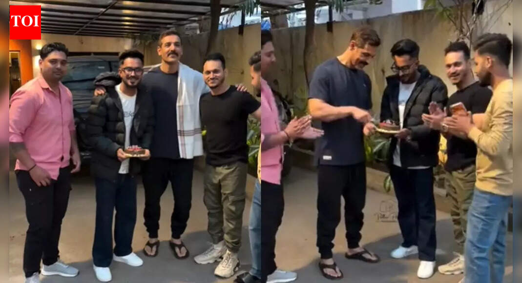 John Abraham turns 53; cuts cake and celebrates with paparazzi – Watch