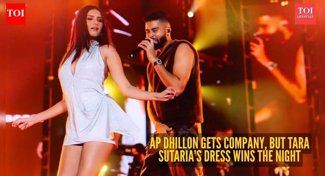 Tara Sutaria joins AP Dhillon on stage, but her pretty little dress becomes the ultimate headliner |