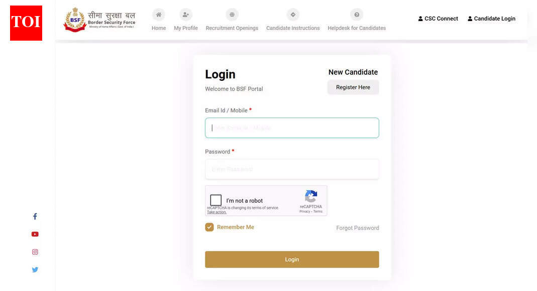 BSF Admit card 2025: Download HC RO RM physical test hall ticket for December exams at rectt.bsf.gov.in
