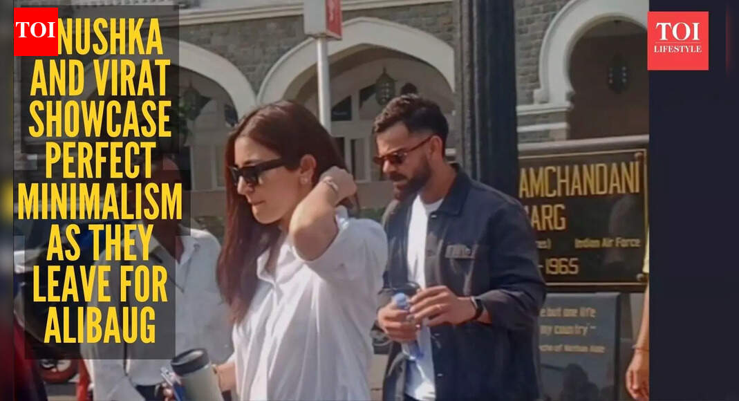 Anushka Sharma and Virat Kohli’s simple outfits en route to Alibaug prove less is more