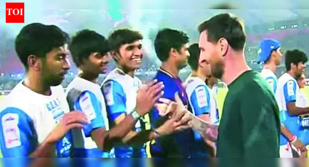 After missing out on Messi moment in Kolkata, teen plays with icon in Hyderabad