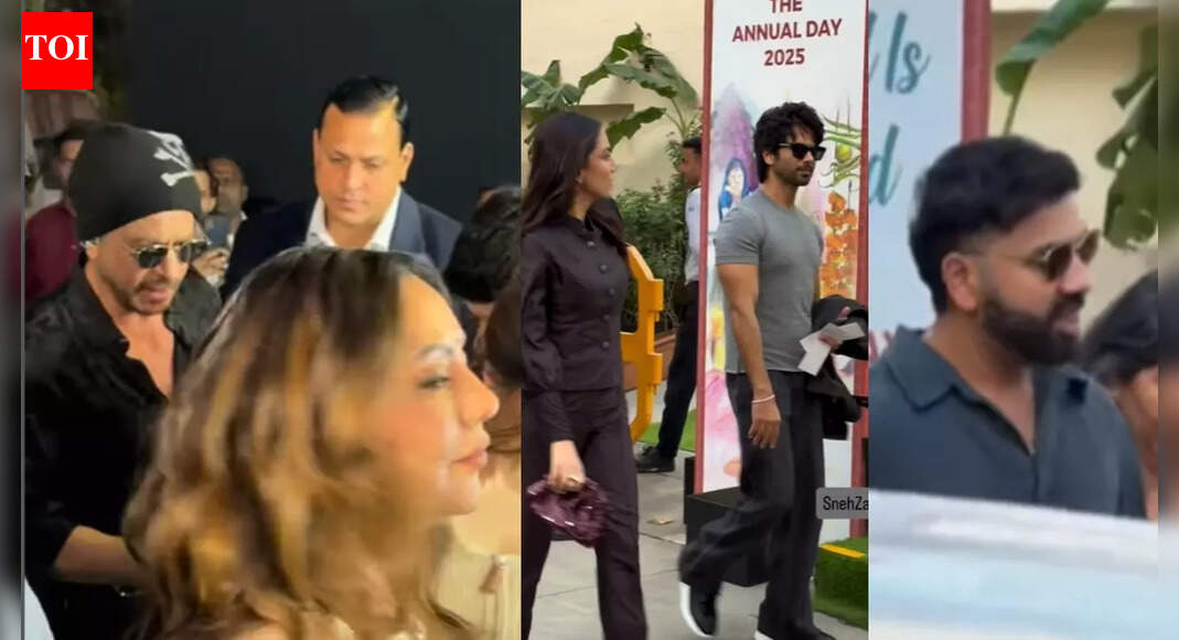 Shah Rukh Khan with Gauri, Suhana arrive for Abram’s annual day, Shahid Kapoor, Mira Rajput, Rohit Sharma arrive for school annual day of their children
