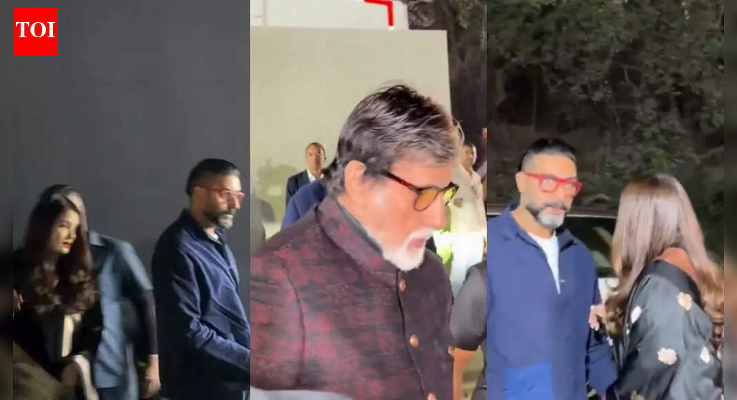 Aishwarya Rai Bachchan stuns in black as she arrives with Abhishek Bachchan, Amitabh Bachchan for Aaradhya Bachchan’s school annual day, with mom Vrinda Rai; his gesture WINS hearts