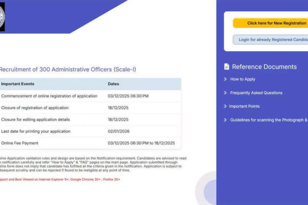 OICL AO recruitment 2025: Last date to apply online for 300 administrative officer posts
