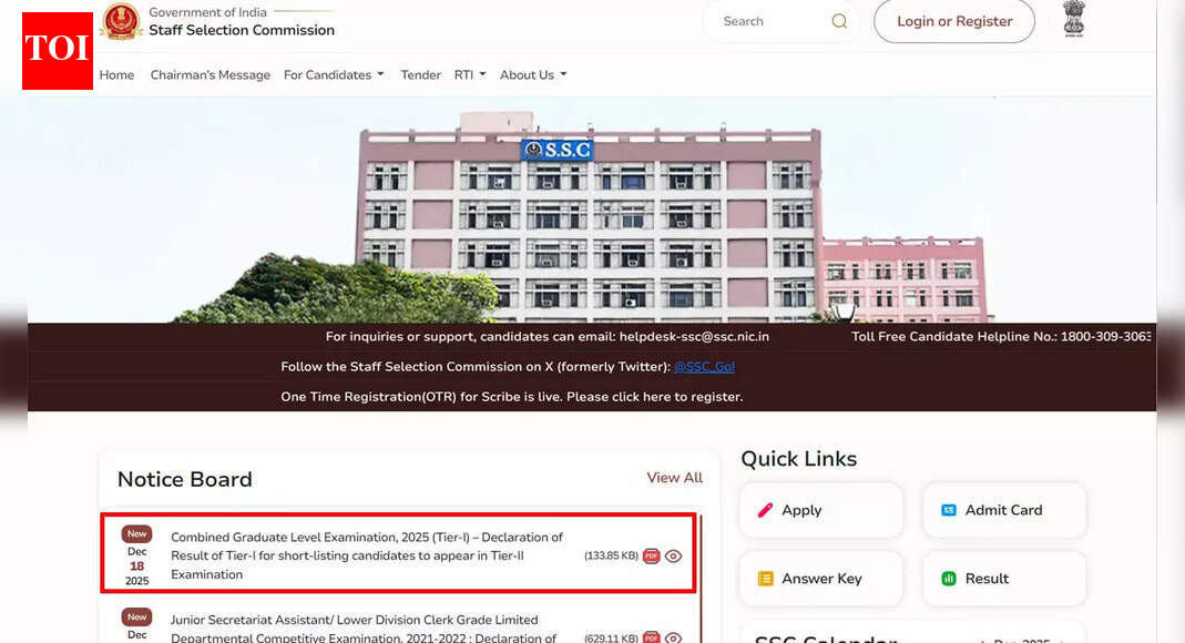 SSC CGL Tier 1 result 2025 released: What next?