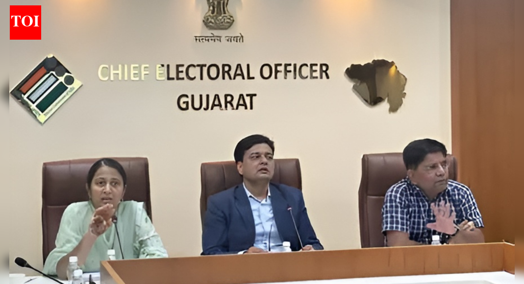 NEW DELHI: Nearly 74 lakh names have been removed from Gujarat’s draft electoral rolls following a large clean-up drive carried out under the Special Intensive Revision exercise. With this, the state’s total number of voters has dropped from the earlier 5.08 crore to 4.34 crore. The Election Commission released the updated draft rolls on Friday.State chief electoral officer Hareet Shukla explained that 73.73 lakh names were deleted during the verification process. He said, “Before the publication of the draft electoral rolls, a total of 5,08,43,436 voters were registered in the state. After the publication of these rolls, the number of voters is now 4,34,70,109.”  Watch: MPs Speak Out as SIR Row Dominates Winter Session Opening He added, “During the SIR campaign, the names of a total of 73,73,327 voters have been removed from the draft electoral roll.”According to the CEO’s office, the deletions covered several categories such as deceased voters, those who were absent, people who had permanently moved away, individuals registered in two places and others who did not qualify to remain on the list.The SIR process began on November 4 and continued until December 14. With the draft rolls now made public, the Election Commission has allowed people to file objections or submit claims regarding the entries until January 18.About the AuthorTOI News DeskThe TOI News Desk comprises a dedicated and tireless team of journalists who operate around the clock to deliver the most current and comprehensive news and updates to the readers of The Times of India worldwide. With an unwavering commitment to excellence in journalism, our team is at the forefront of gathering, verifying, and presenting breaking news, in-depth analysis, and insightful reports on a wide range of topics. The TOI News Desk is your trusted source for staying informed and connected to the ever-evolving global landscape, ensuring that our readers are equipped with the latest developments that matter most.”Read MoreEnd of ArticleFollow Us On Social MediaVideosRijiju Blames Congress As Parliament Session Ends Without Pollution Debate, Jairam Ramesh RespondsBangladesh: Hindu Man Lynching Sparks Outrage, Former Indian Envoy Calls Situation Total MobocracyExplained: Why Bangladesh’s Fresh Unrest Ahead Of Polls Is One Of India’s Biggest Strategic WorriesWho Was Sharif Osman Hadi, The Anti-India Face Of Bangladesh Whose Death Has Set Dhaka AblazePakistan Embarrassed Globally As Saudi Deports 56000 Beggars Despite No Fly Lists And Warnings’Countries Like Us Must Stick Together’: Jaishankar And Dutch FM On Strengthening India-EU Ties’Can’t Breathe, You Are Killing Me’: Trapped Journalist Cries As Dhaka Protesters Torch Media HousesWinter Session Closes As Lok Sabha Skips Pollution Debate A Day After G RAM G Bill Sparks ChaosMidnight Drama Over VB-G RAM G Bill, Opposition Stage Overnight Protest, Sleep Outside ParliamentMuhammad Yunus Calls For Calm And Patience As Hadi Death Sparks Protests Arson And National Mourning123PhotostoriesMost loved on-screen TV couples: Ram Kapoor – Priya Sharma, Kartik Goenka – Naira Singhania, and more10 tips from Dutch parents on raising happy kidsWinter Dinner: How to make creamy Garlic Mushroom Soup at home7 life-changing books for inner transformation and self-discoveryNot Switzerland, not Austria: This Indian destination feels surprisingly alpineHow to manifest your desires tonight on New Moon 2025 as per your date of birth8 animals that can be found only in AustraliaSanskrit baby girl names that means prosperity8 types of Panjiri to enjoy during winter seasonFrom ‘Shrimaan Shrimati’ to ‘Jaane Bhi Do Paro’: ‘Dhurandhar’ star Rakesh Bedi’s most loved tv shows123Hot Picksvb g ram gICICI Prudential AMCUAE RainGold rate todaySilver rate todayPublic Holidays DecemberBank Holidays DecemberTop TrendingTravis Kelce Retirement RumorsAnthony Richardson InjuryCAT ResultWNBASan Francisco GiantsCam SkatteboPuka NacuaJake PaulSidney CrosbyGisele Bndchen