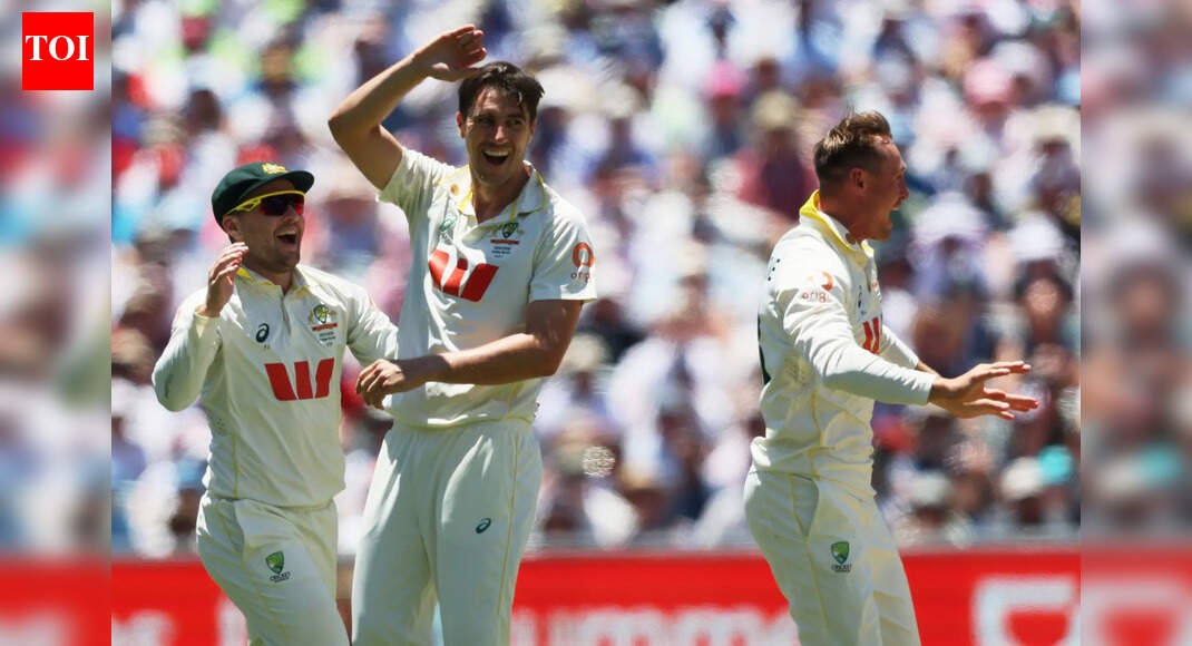 Australia four wickets from retaining Ashes after Pat Cummins, Nathan Lyon strike; England 207/6 at stumps