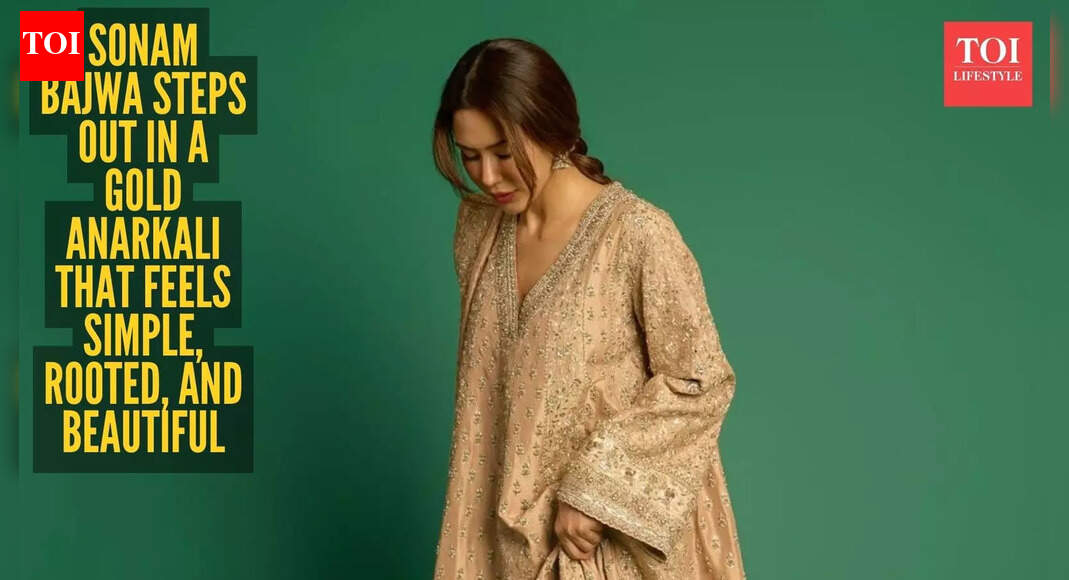Sonam Bajwa’s soft gold anarkali is all about quiet elegance, and it works